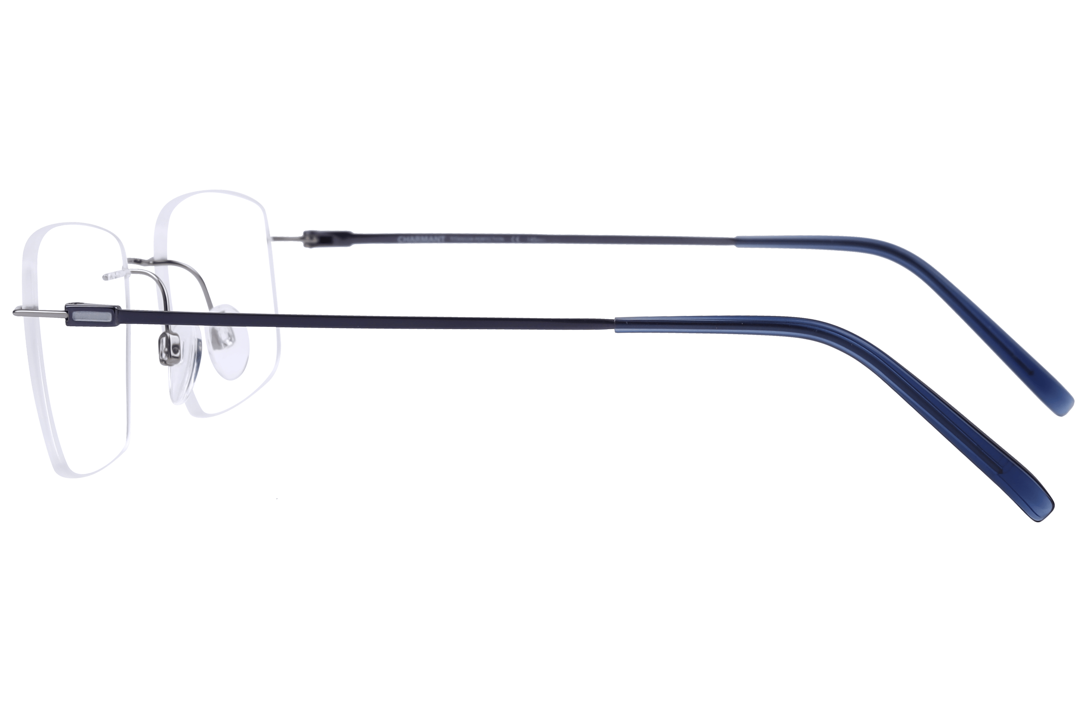 Charmant CH29718 Frame Silver Male RimLess Beta Titanium Frame — Silver frame — view 3