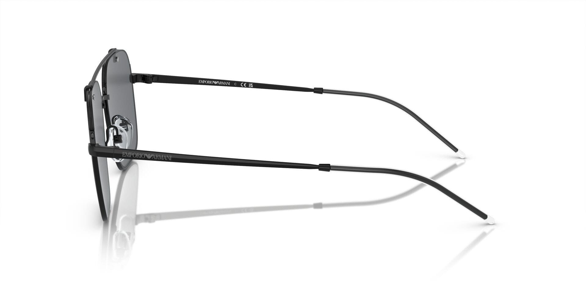 Emporio Armani 0EA2150 Sunglass Black Male Full Metal Sunglass — Black frame — view 3