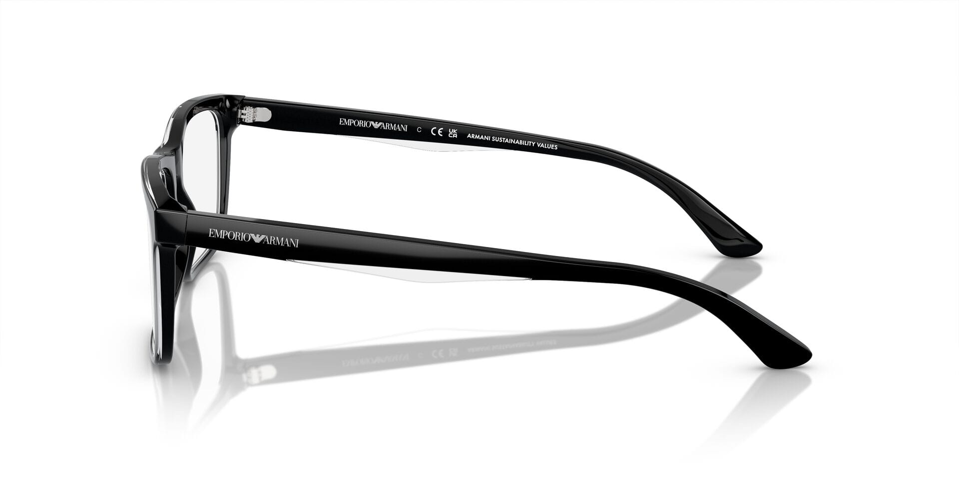 Emporio Armani 0EA3227 Frame Black Male Full Shell Frame — Black frame — view 3