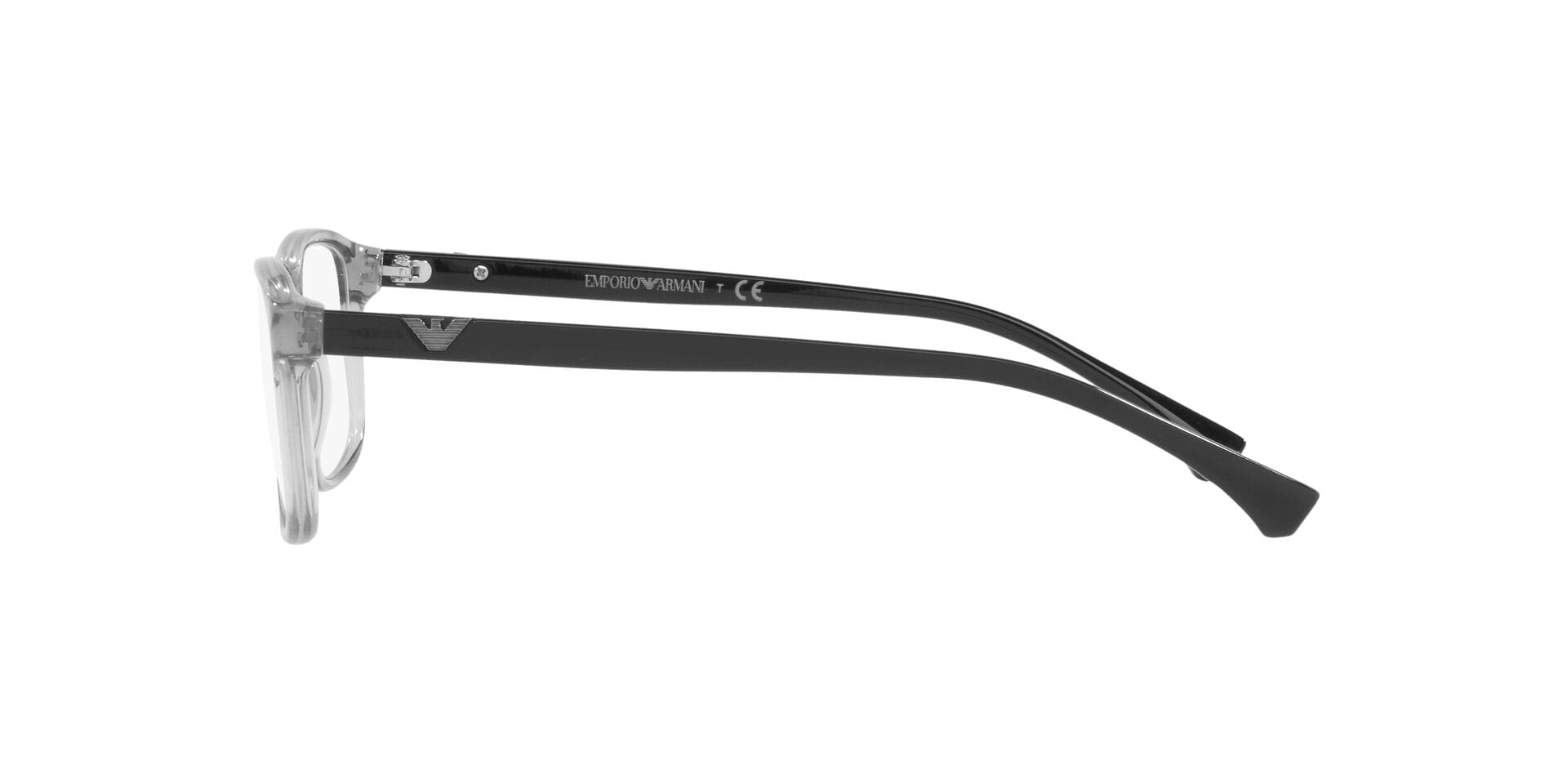 Emporio Armani 0EA3098 Frame Transparent Grey Male Full Shel Frame — Transparent Grey frame — view 3