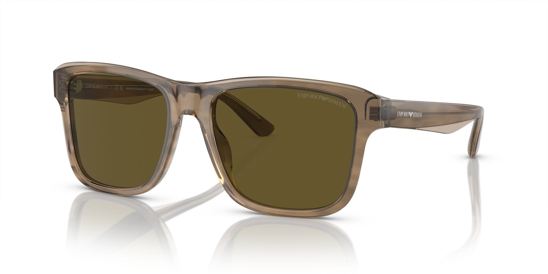 Emporio Armani 0EA4208 Sunglass Olive Male Full Shell Sunglass — Olive frame — view 1
