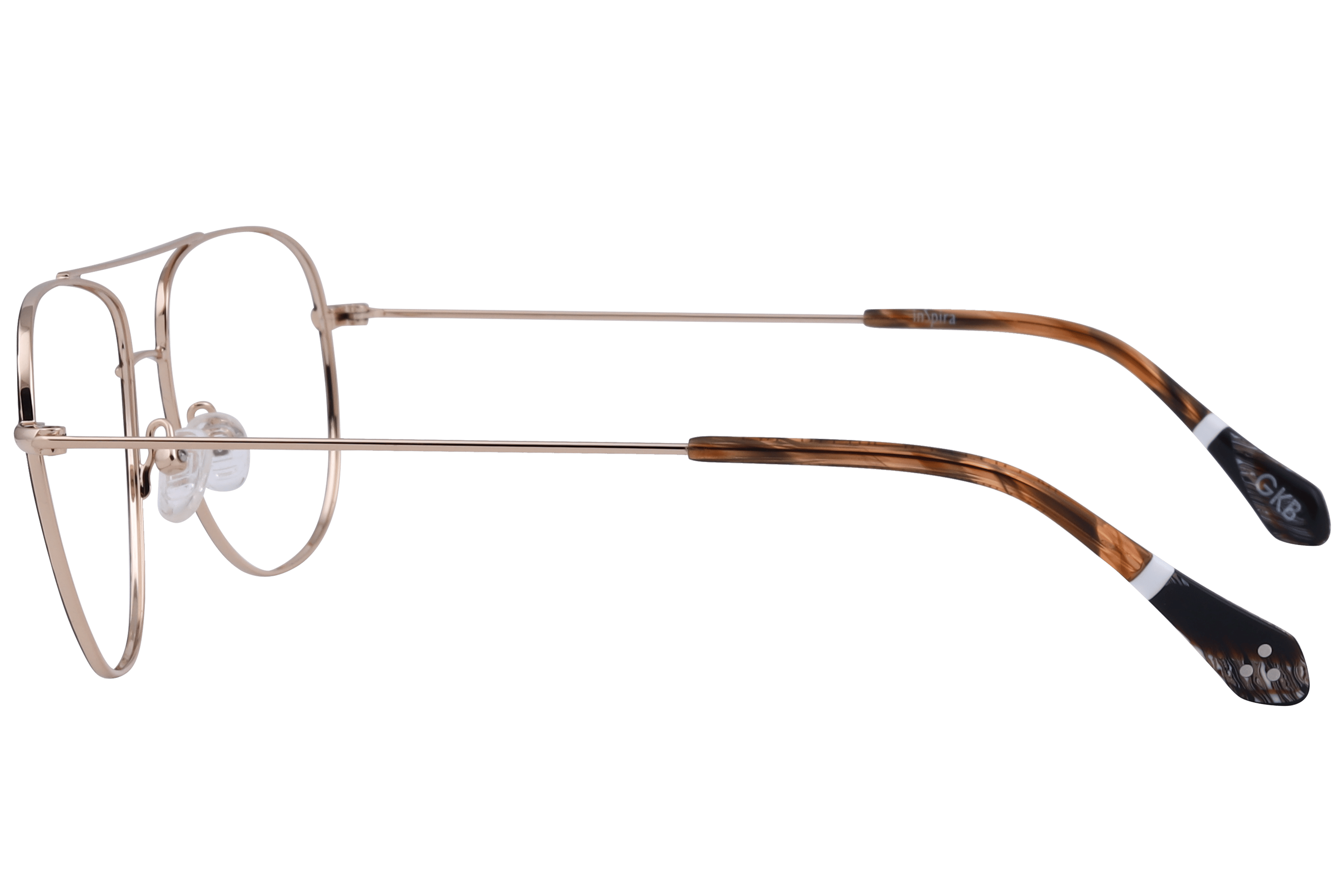 Inspira 6553 Frame Brown Male Full Metal Frame — Brown frame — view 3
