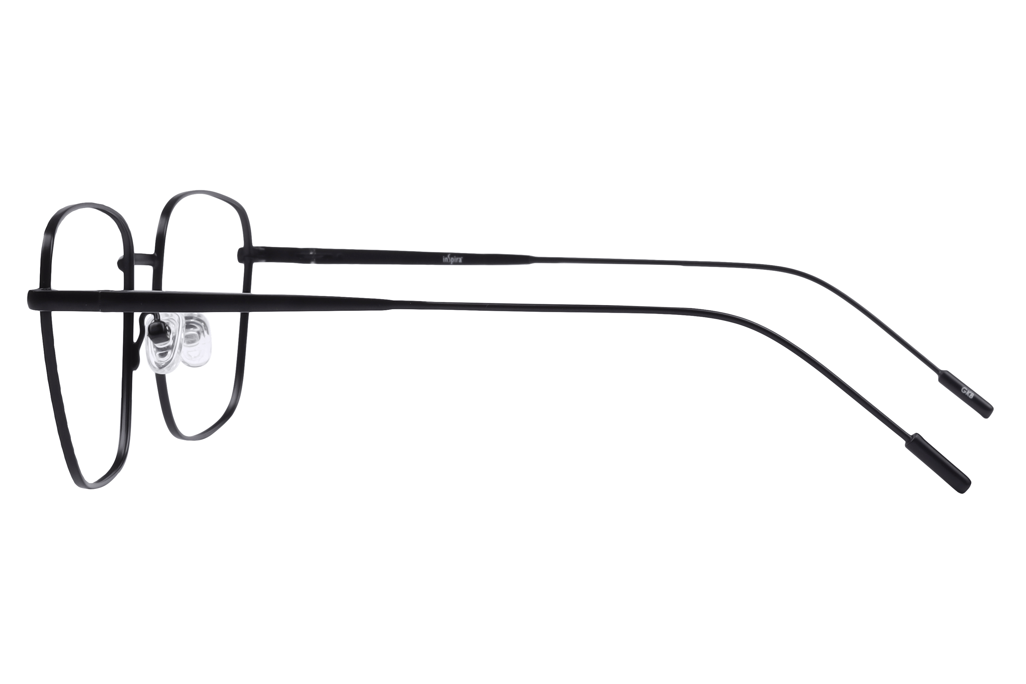 Inspira 14018 Frame Matt Black Unisex Full Metal Frame — Matt Black frame — view 3
