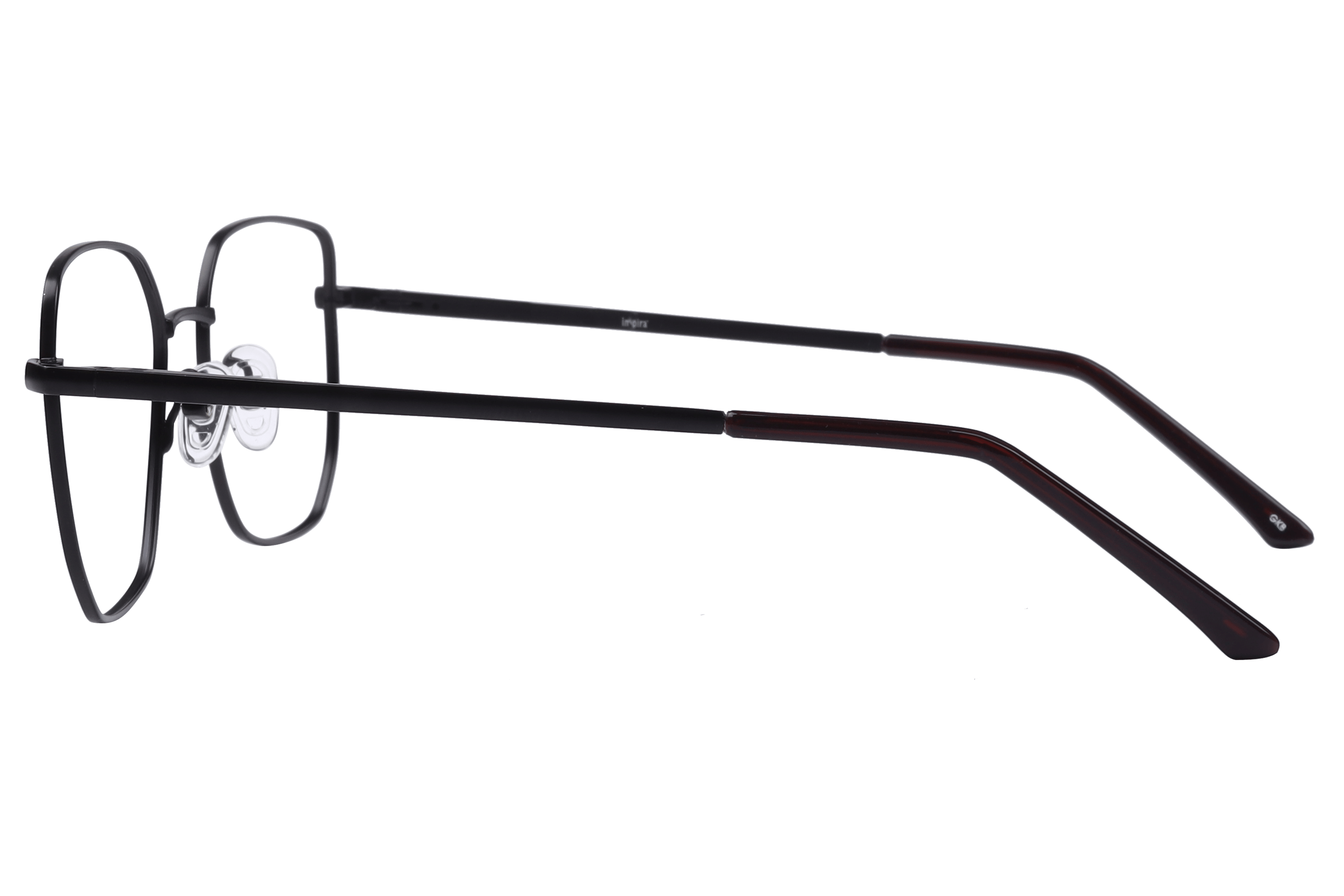 Inspira 14005 Frame Matt Black Unisex Full Metal Frame — Matt Black frame — view 3
