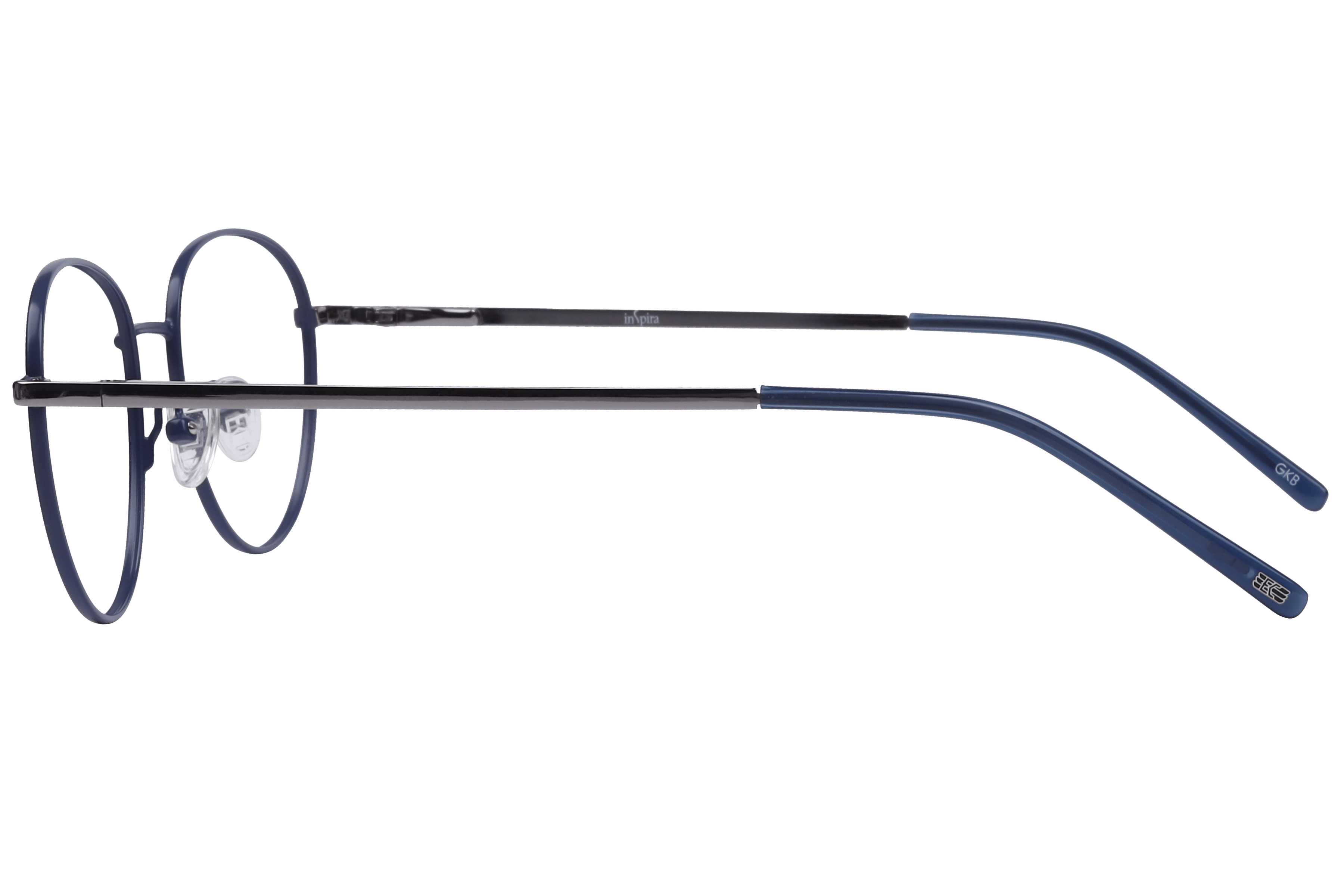 Inspira EC-242-3 Frame Matt Blue Unisex Full Metal Frame — Matt Blue frame — view 3