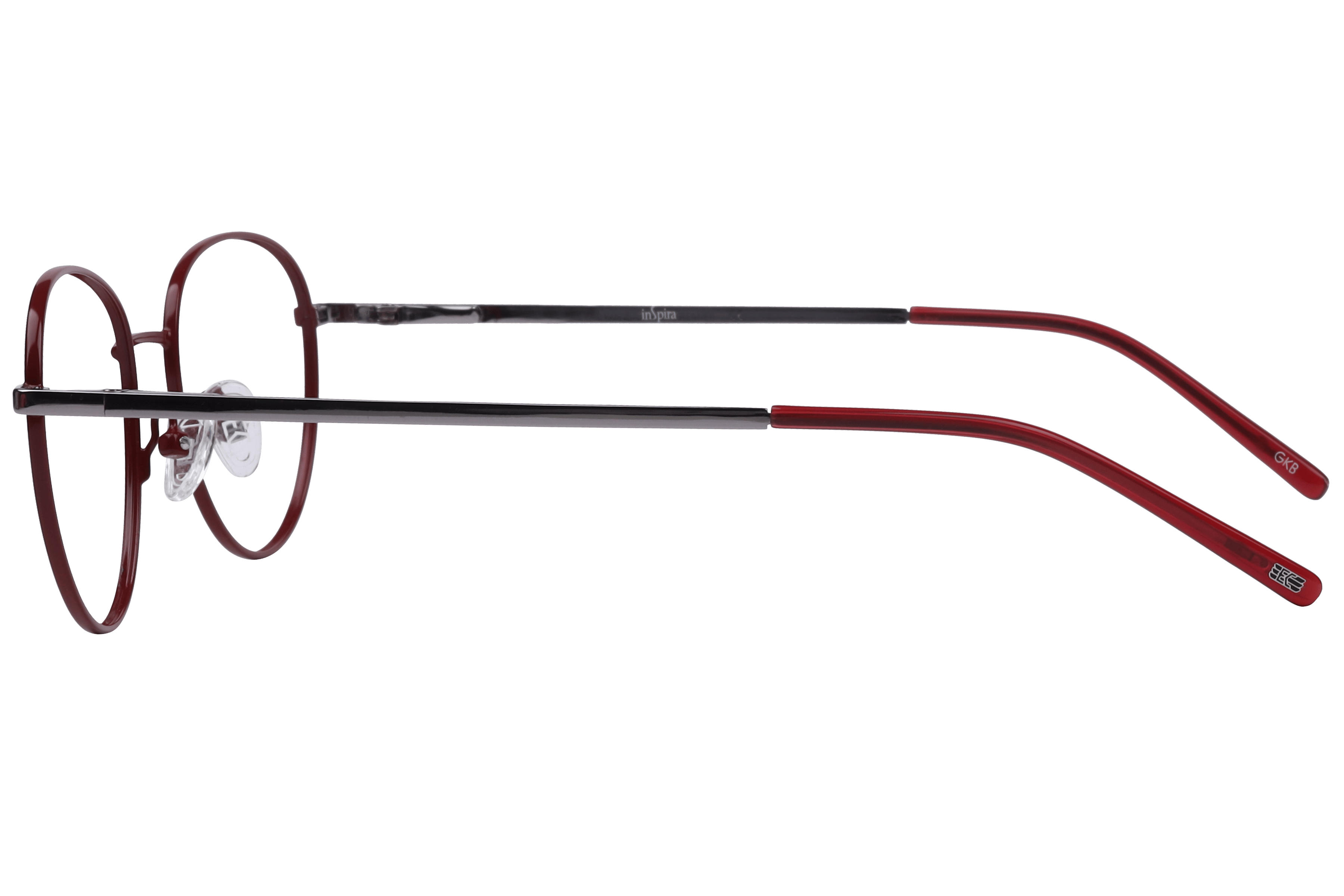 Inspira EC-242-3 Frame Red Unisex Full Metal Frame — Red frame — view 3