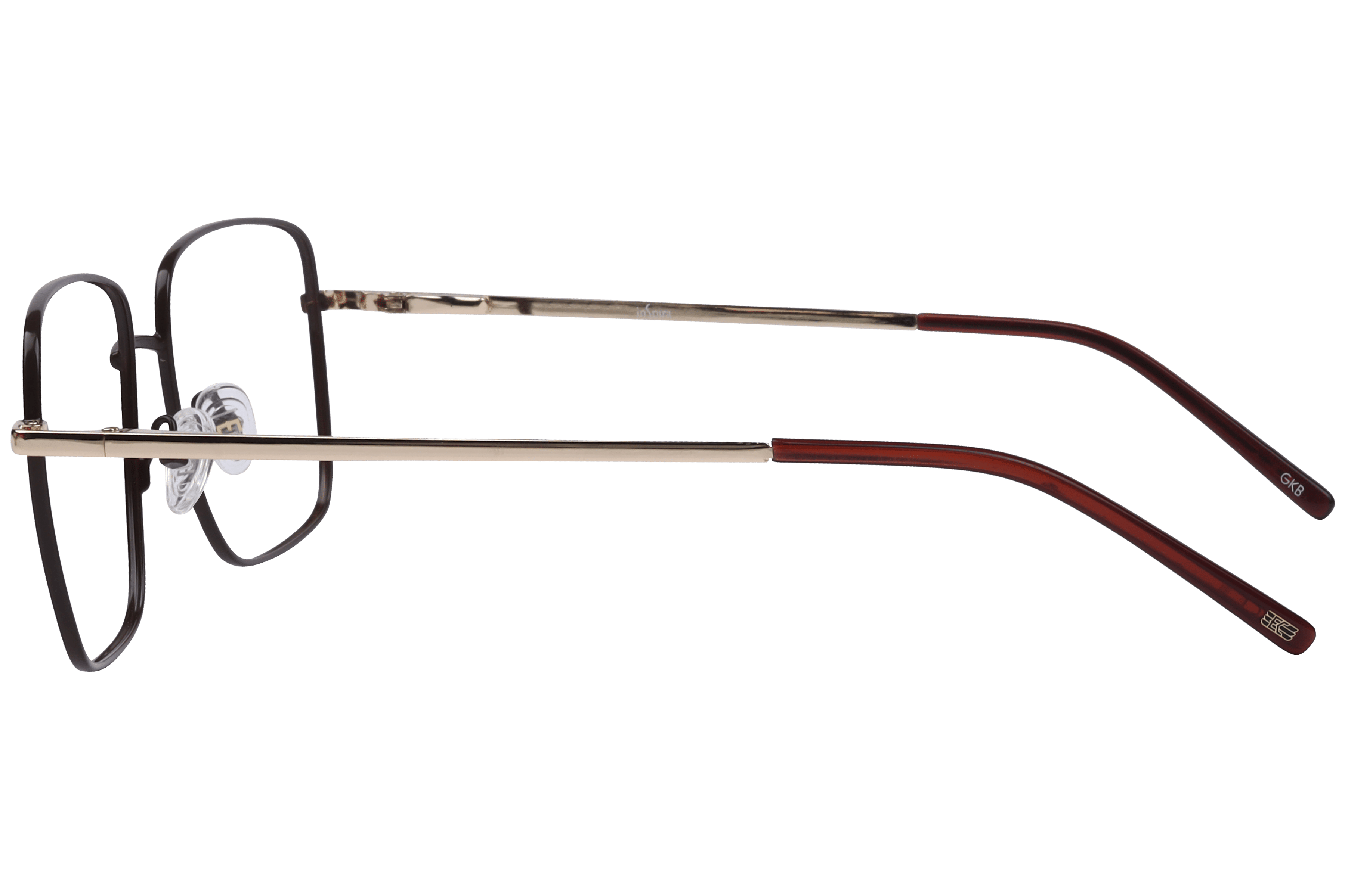 Inspira EC-242-6 Frame Matt Brown Unisex Full Metal Frame — Matt Brown frame — view 3