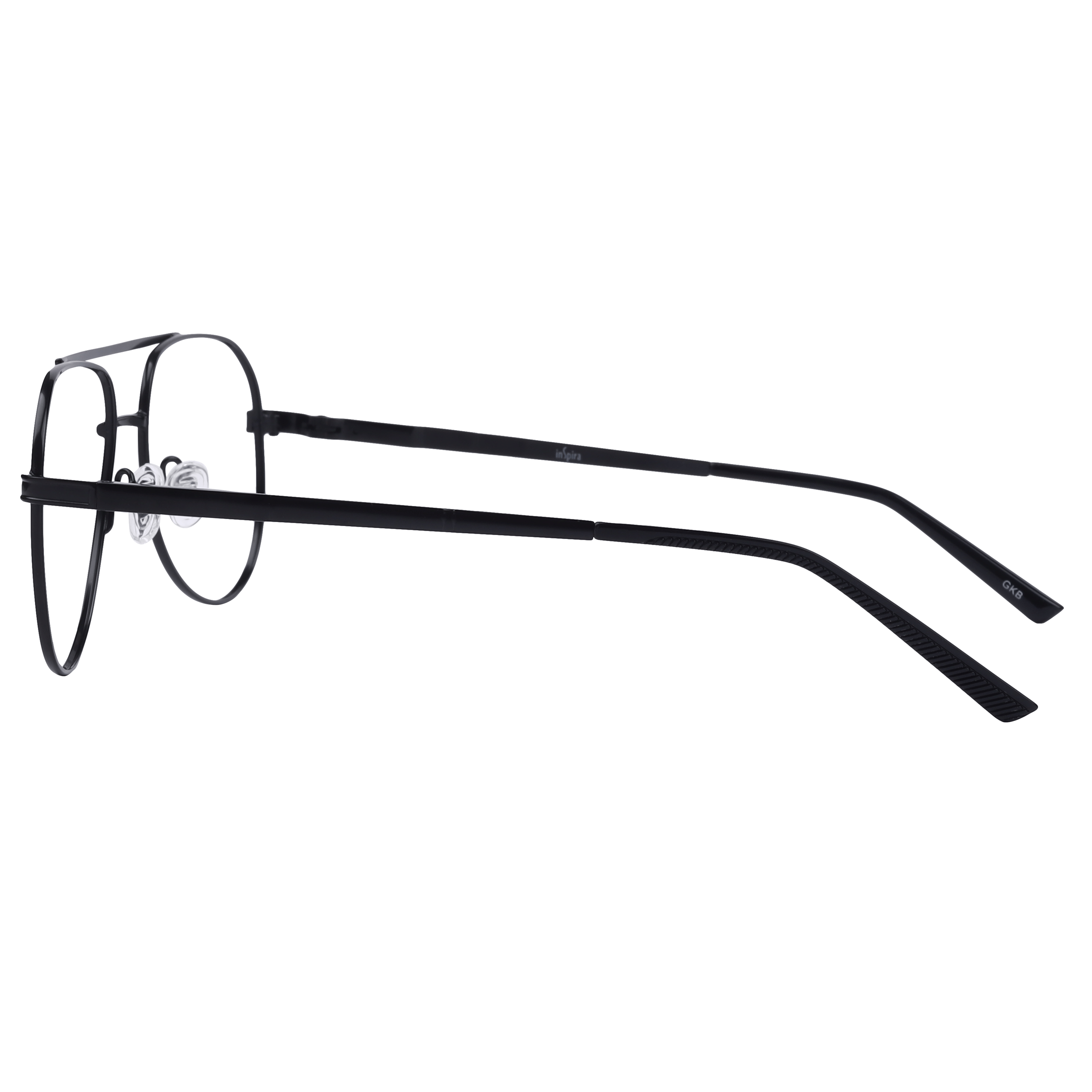 Inspira 6821 Frame Matt Black Male Full Metal Frame — Matt Black frame — view 3