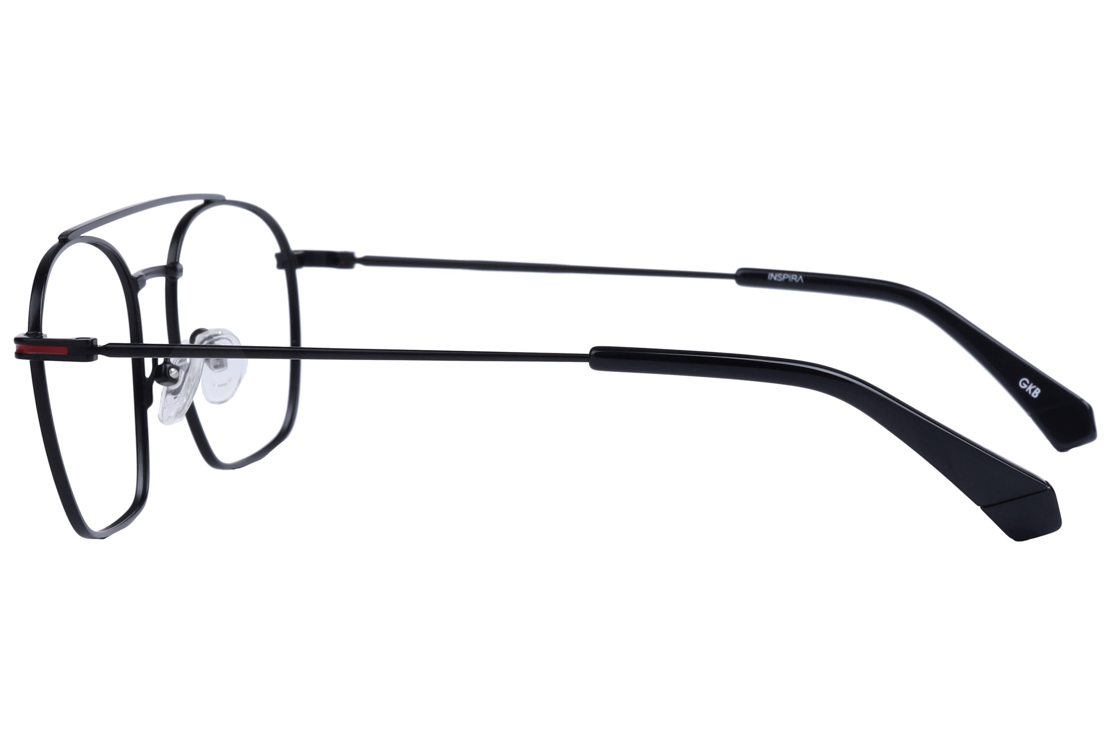 Inspira OLD7526M Frame Matt Black Male Full Metal Frame — Matt Black frame — view 3