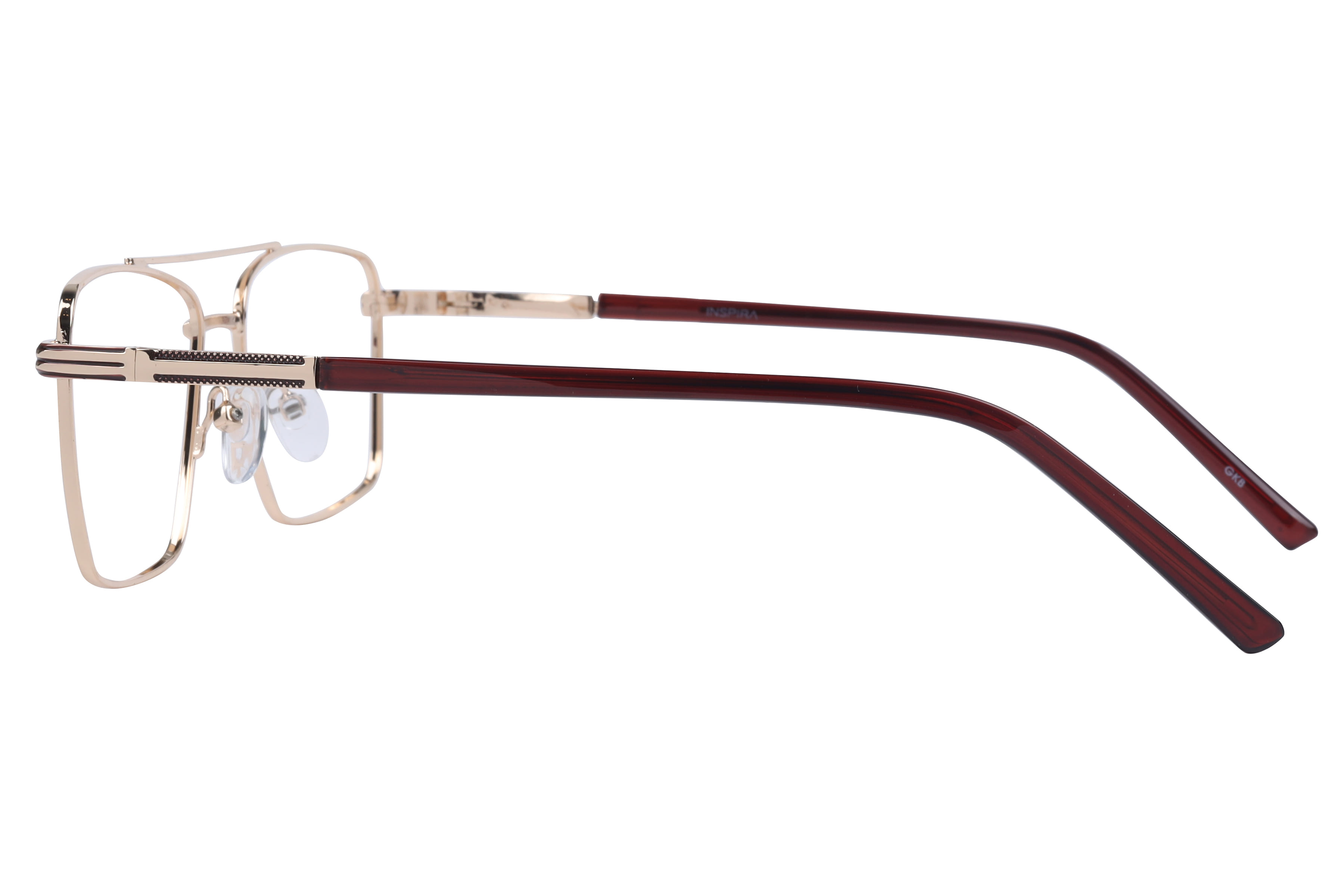 Inspira YM8602 Frame Gold Male Full Metal Frame — Gold frame — view 3