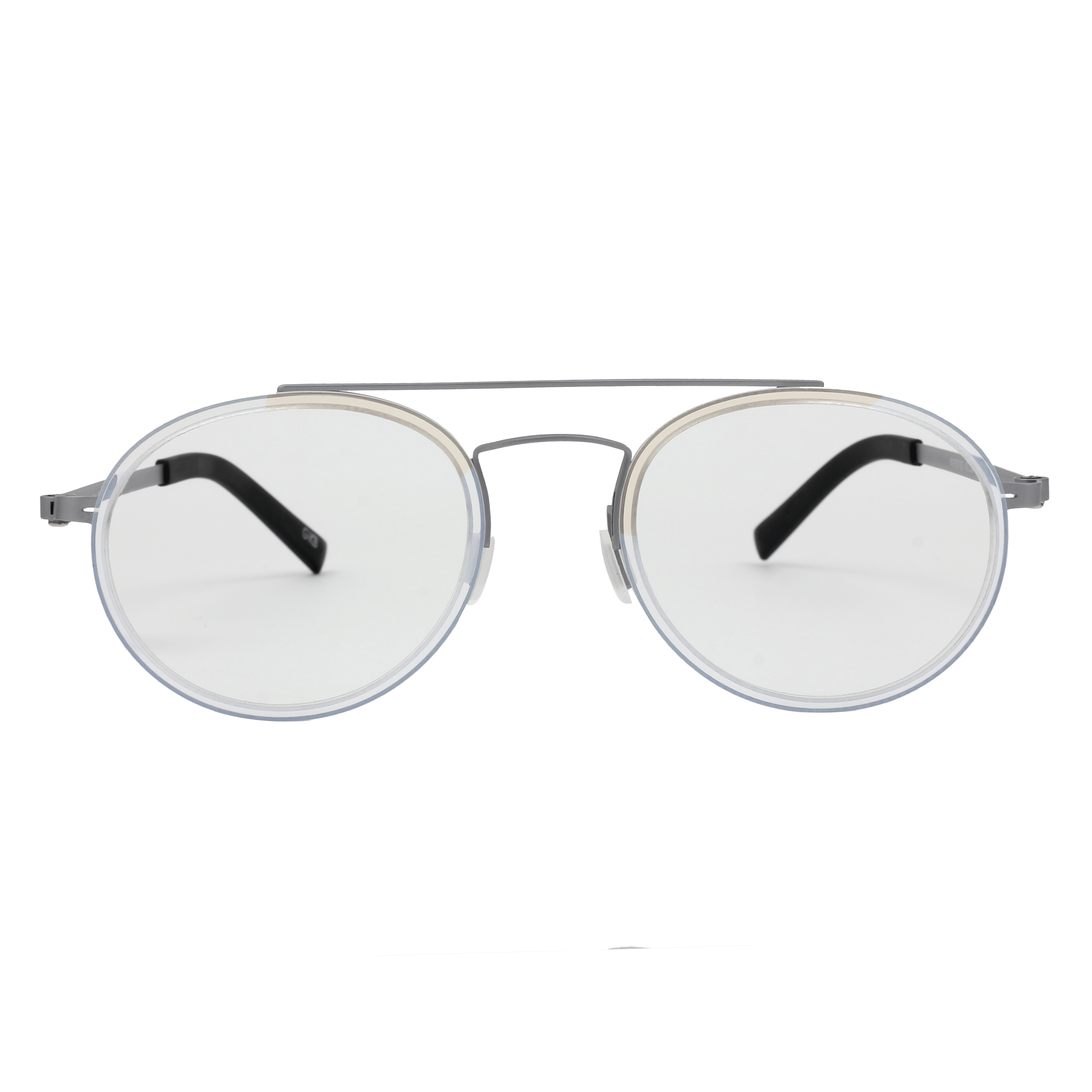 Inspira 5018O Frame Silver Unisex Full Titanium Frame — Silver frame — view 2