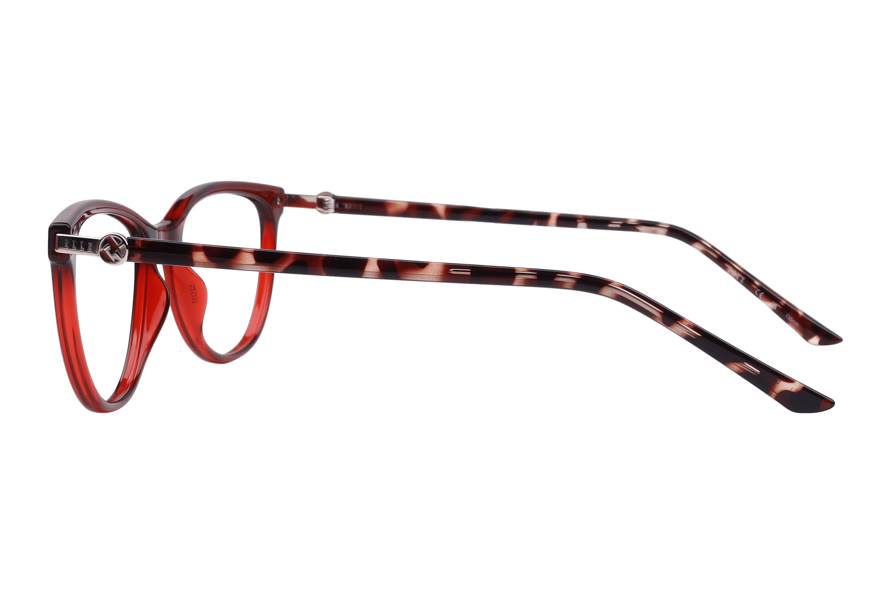 Elle EL13499 Frame Red Female Full Shell with Metal Frame — Red frame — view 3