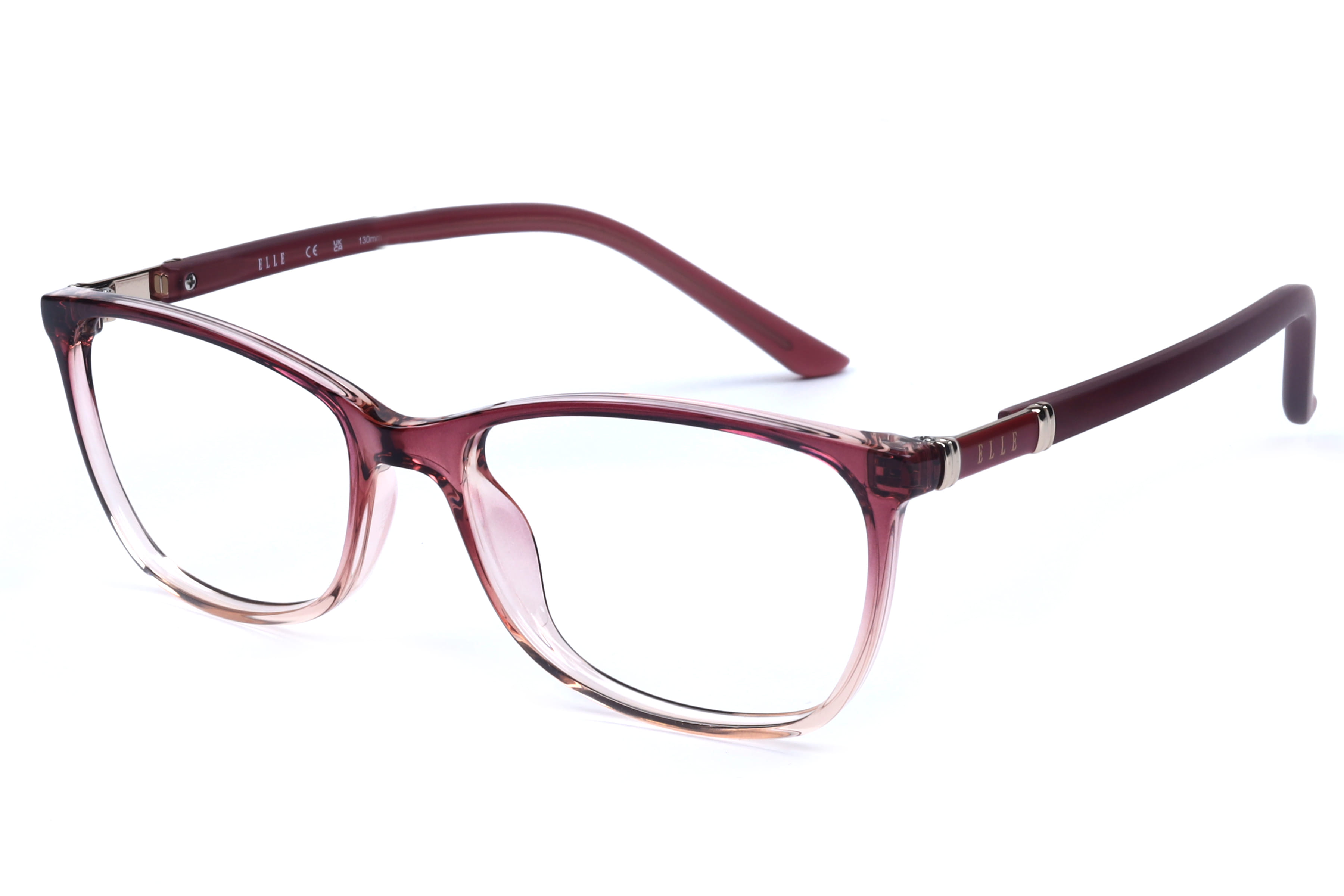 Elle EL 13409 Frame Transparent Maroon Female Full Shell Frame — Transparent Maroon frame — view 1