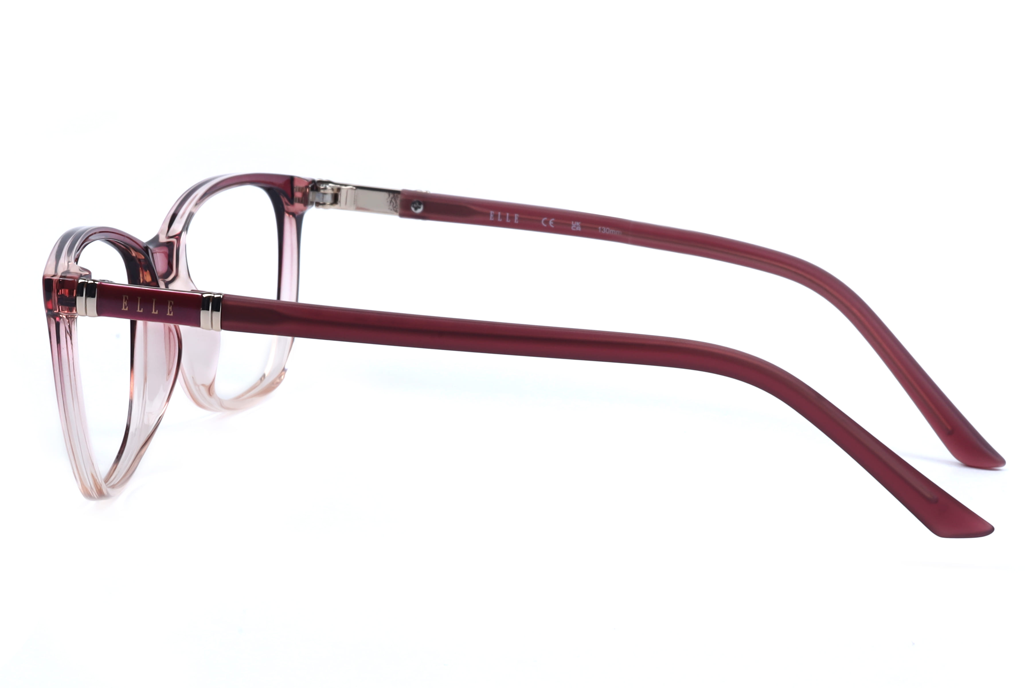Elle EL 13409 Frame Transparent Maroon Female Full Shell Frame — Transparent Maroon frame — view 2