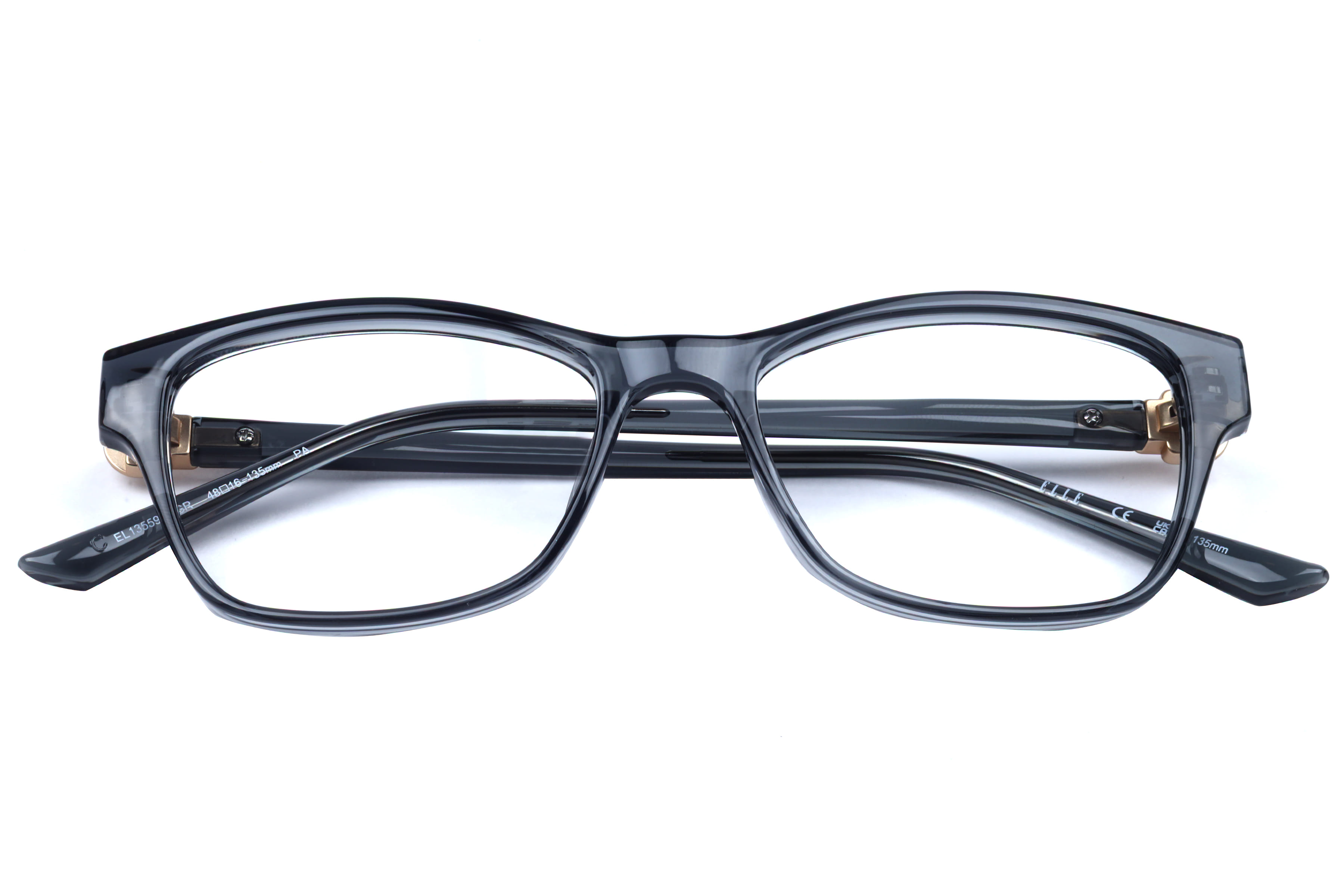Elle EL 13559 Frame Transparent Grey Female Full Shell Frame — Transparent Grey frame — view 4