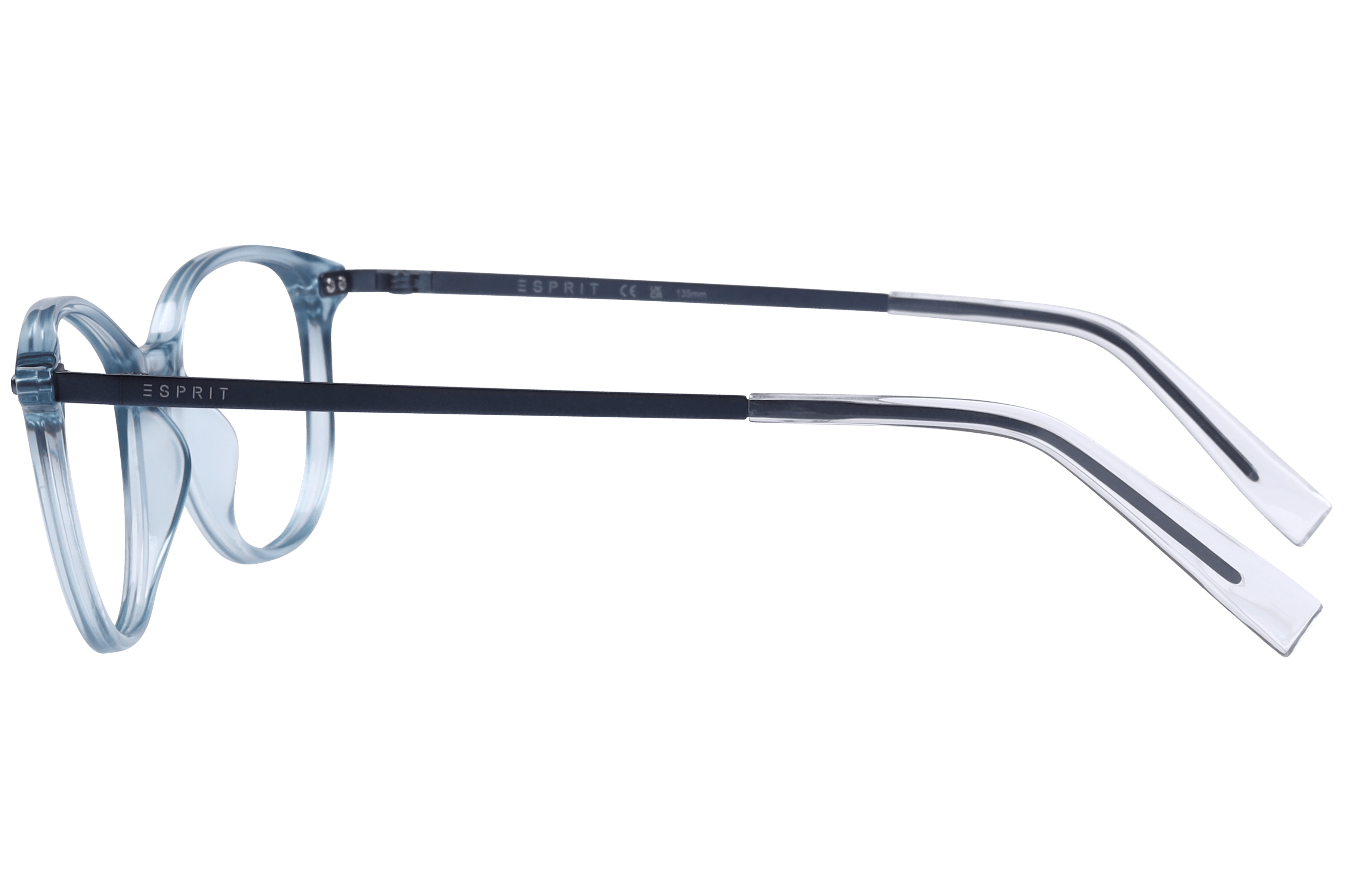 Esprit ET 33506 Frame Transparent Blue Female Full Metal Frame — Transparent Blue frame — view 3