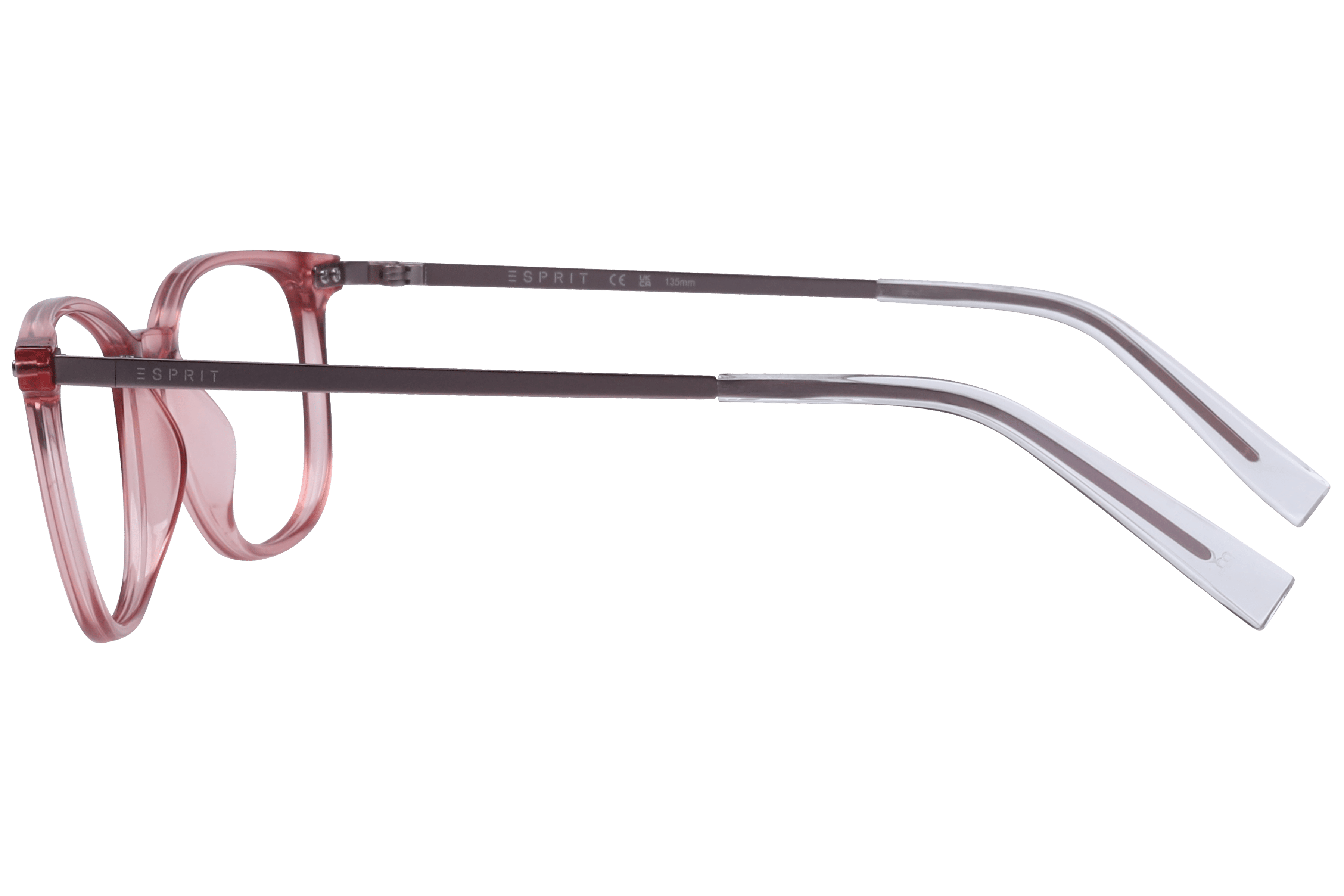 Esprit ET 33507 Frame Transparent Pink Female Full Metal Frame — Transparent Pink frame — view 3