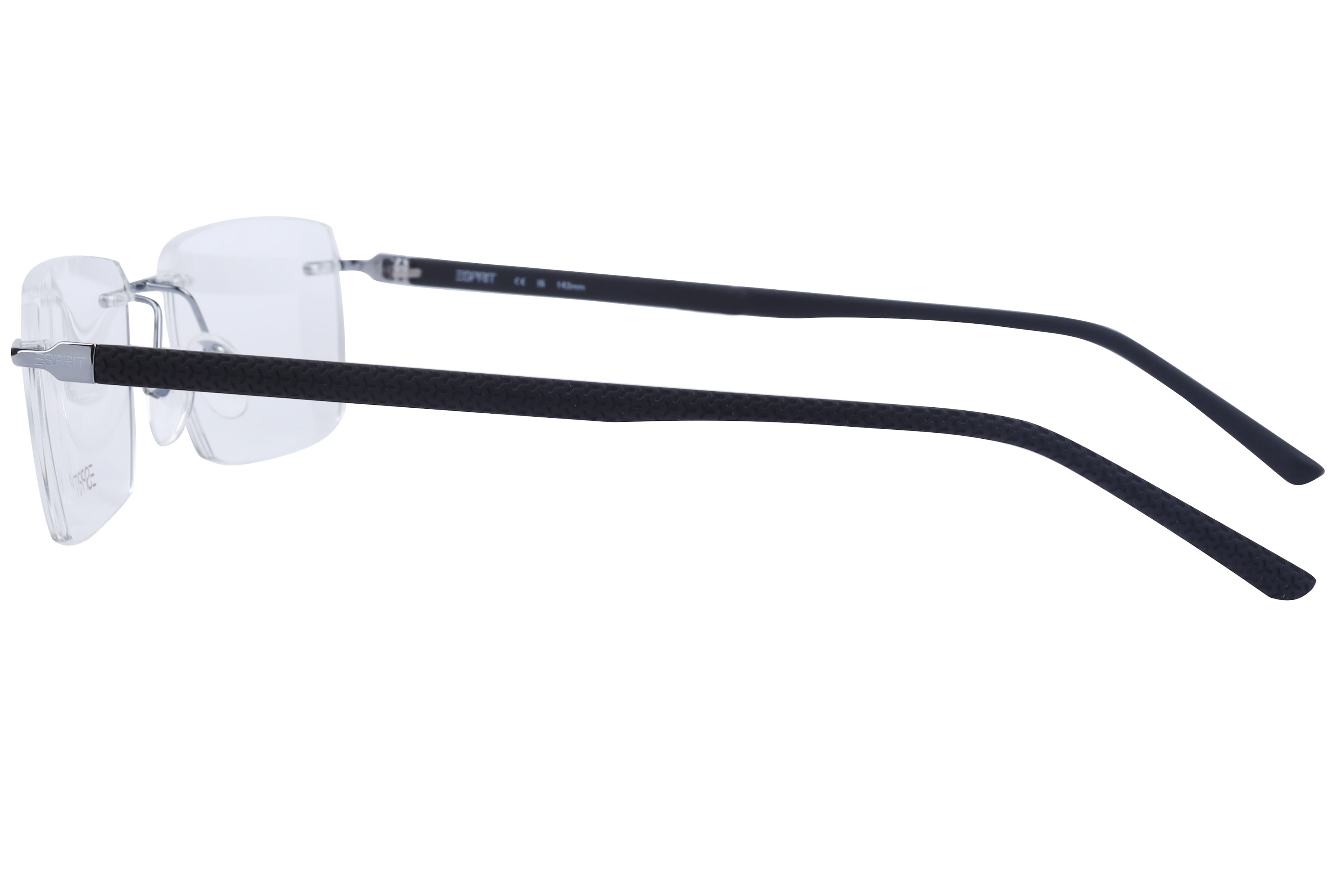 Esprit ET35606 Frame Gun Metal Male RimLess Shell Frame — Gun Metal frame — view 3