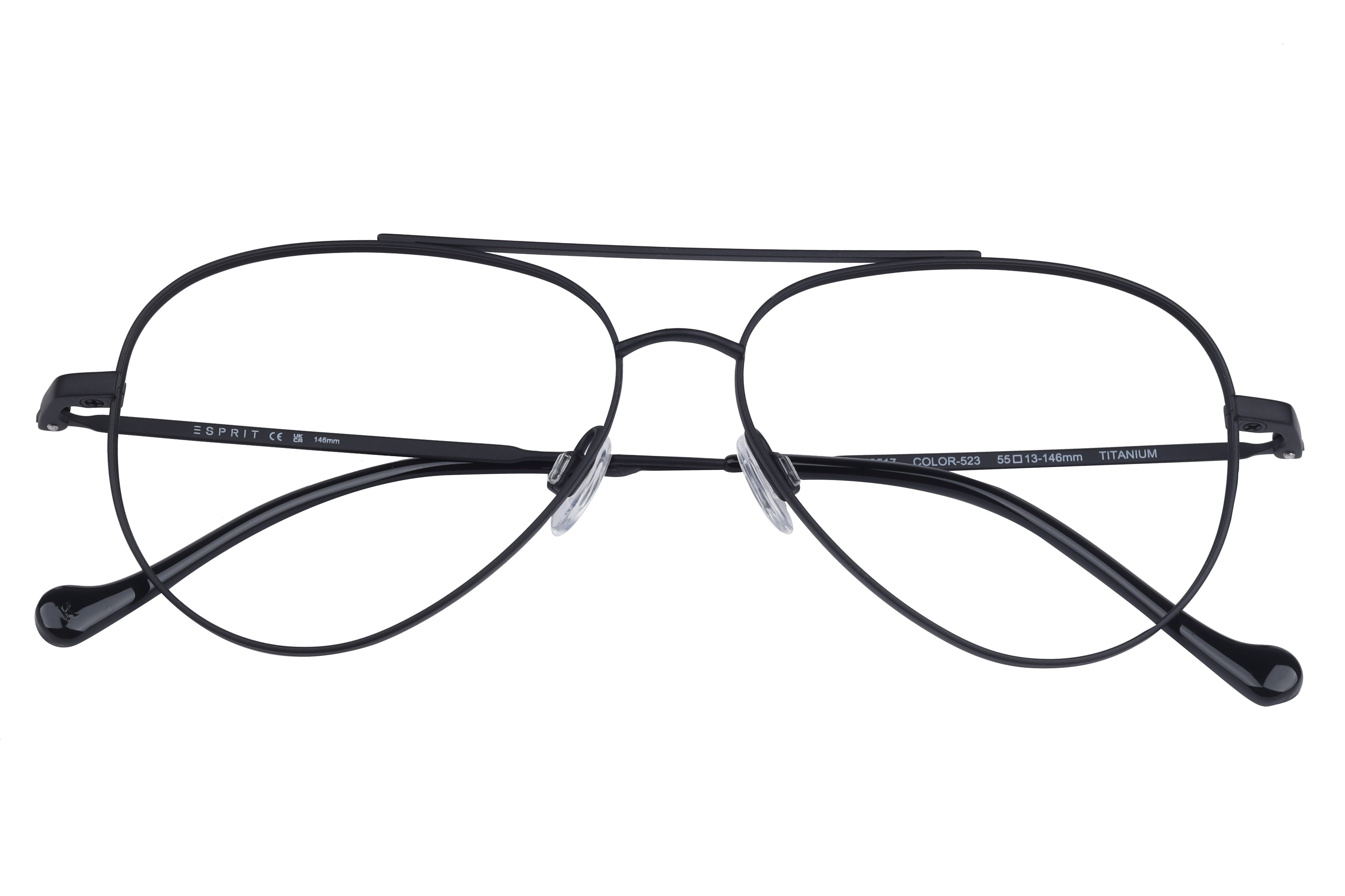 Esprit ET43517 Frame Matt Black Male Full Titanium Frame — Matt Black frame — view 3