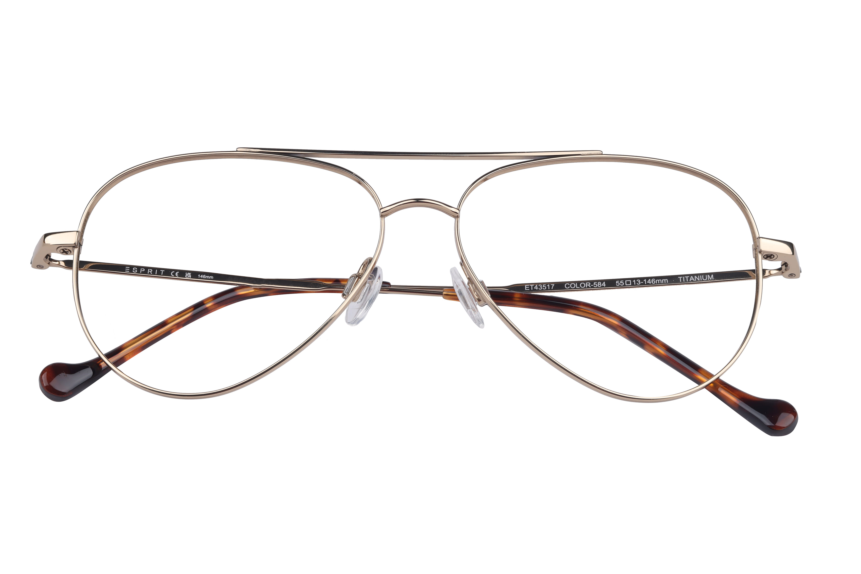 Esprit ET43517 Frame Gold Male Full Titanium Frame — Gold frame — view 4