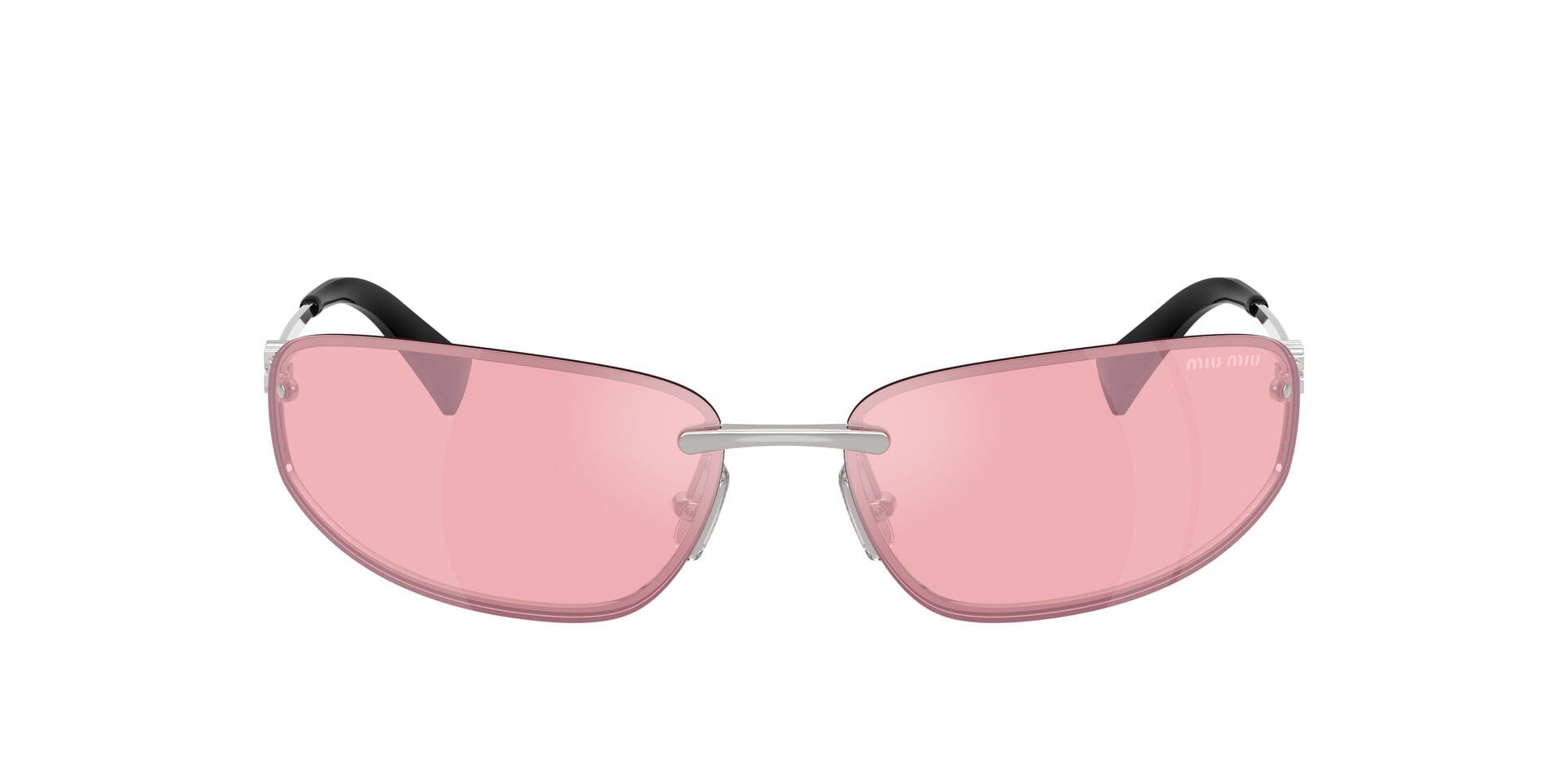 Miu Miu 0MU A50S Sunglass Silver Female RimLess Metal — Silver frame