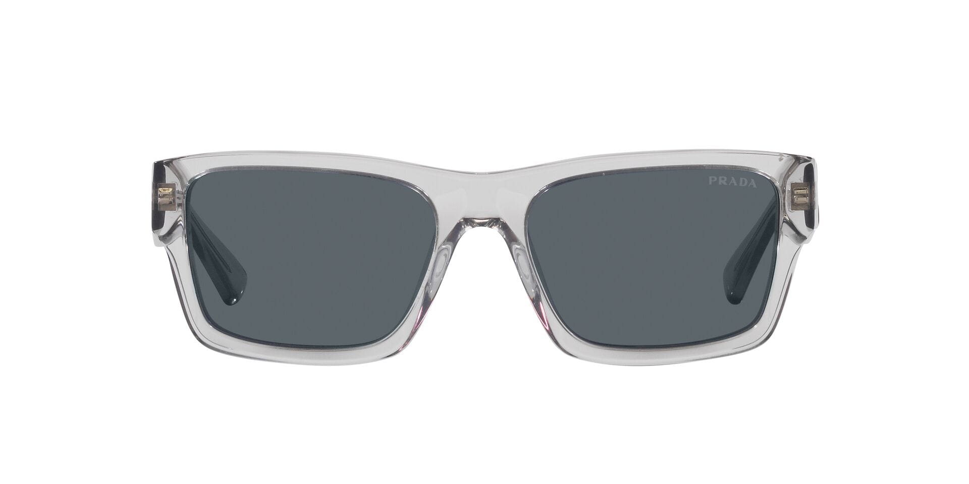 Prada 0PR25ZS Sunglass Transparent Grey Male Full Shell Sunglass — Transparent Grey frame — view 6