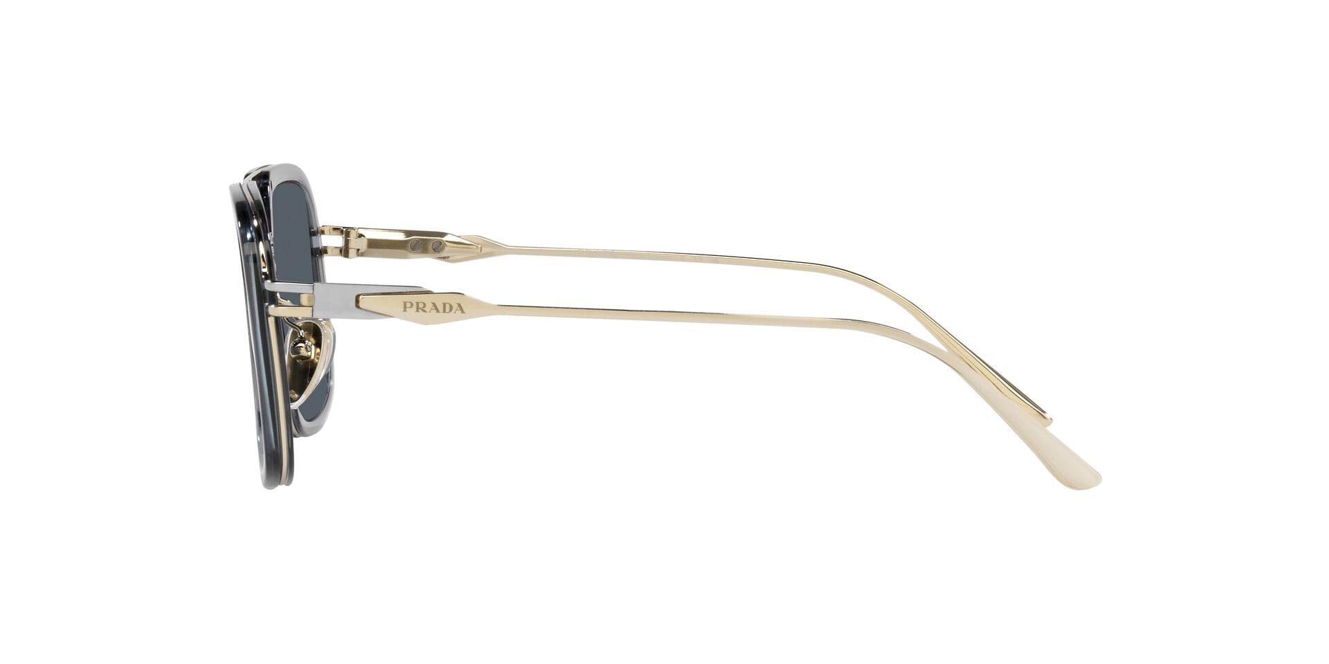 Prada 0PR 57ZS Sunglass Transparent Blue Male Full Metal Sunglass — Transparent Blue frame — view 9