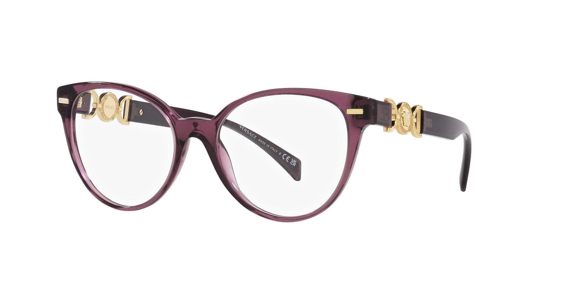 Versace 0VE3334 Frame Transparent Red Female Full Shell Frame — Transparent Red frame — view 2