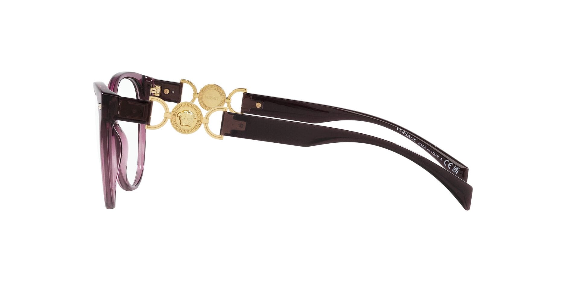 Versace 0VE3334 Frame Transparent Red Female Full Shell Frame — Transparent Red frame — view 9
