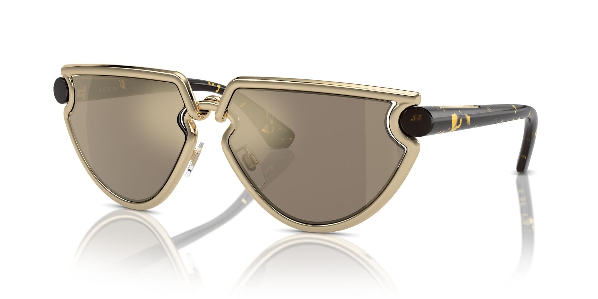 Burberry 0BE3152 Sunglass Light Gold Female Metal Shell Sunglass — view 1