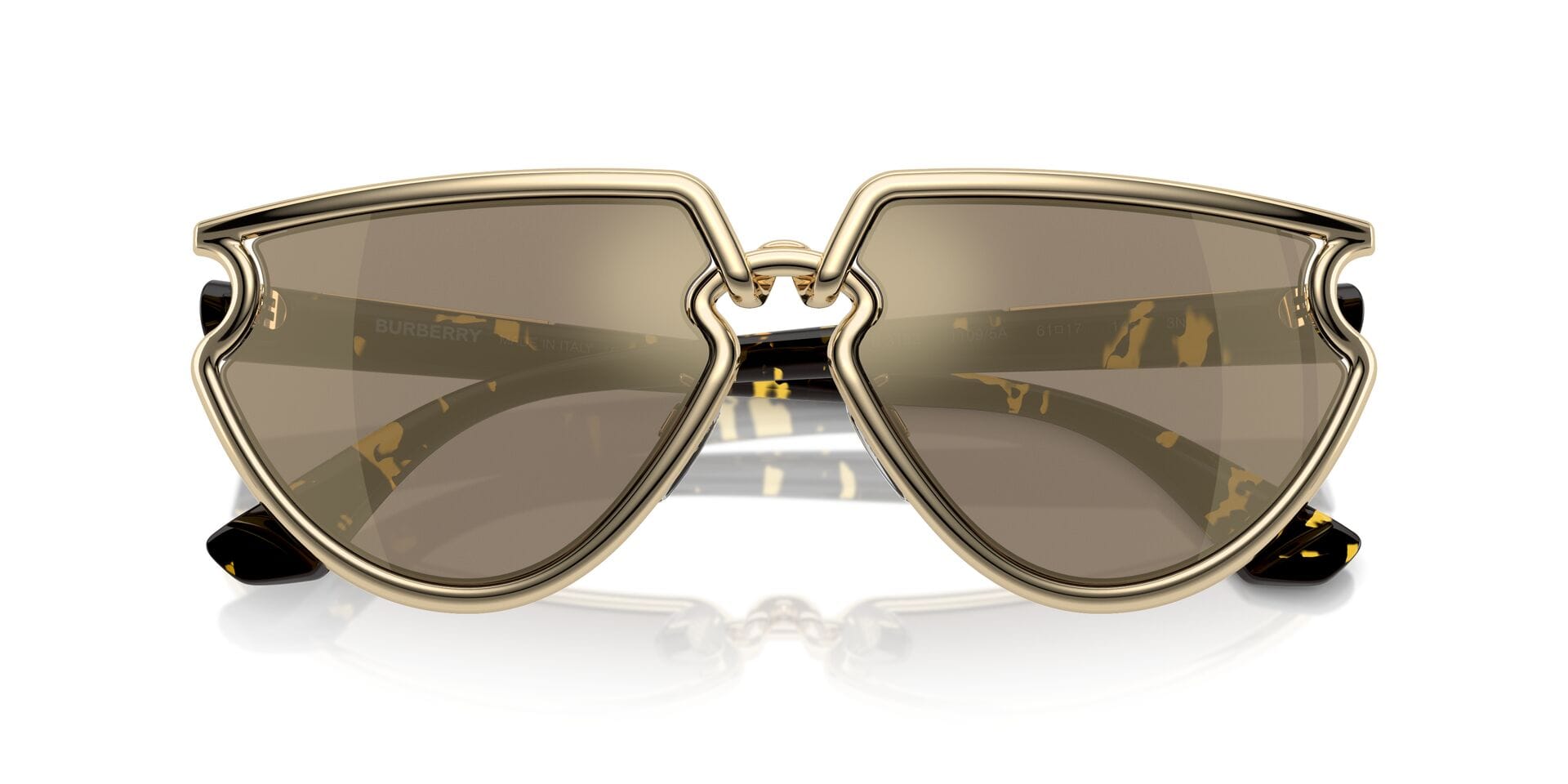 Burberry 0BE3152 Sunglass Light Gold Female Metal Shell Sunglass — view 7