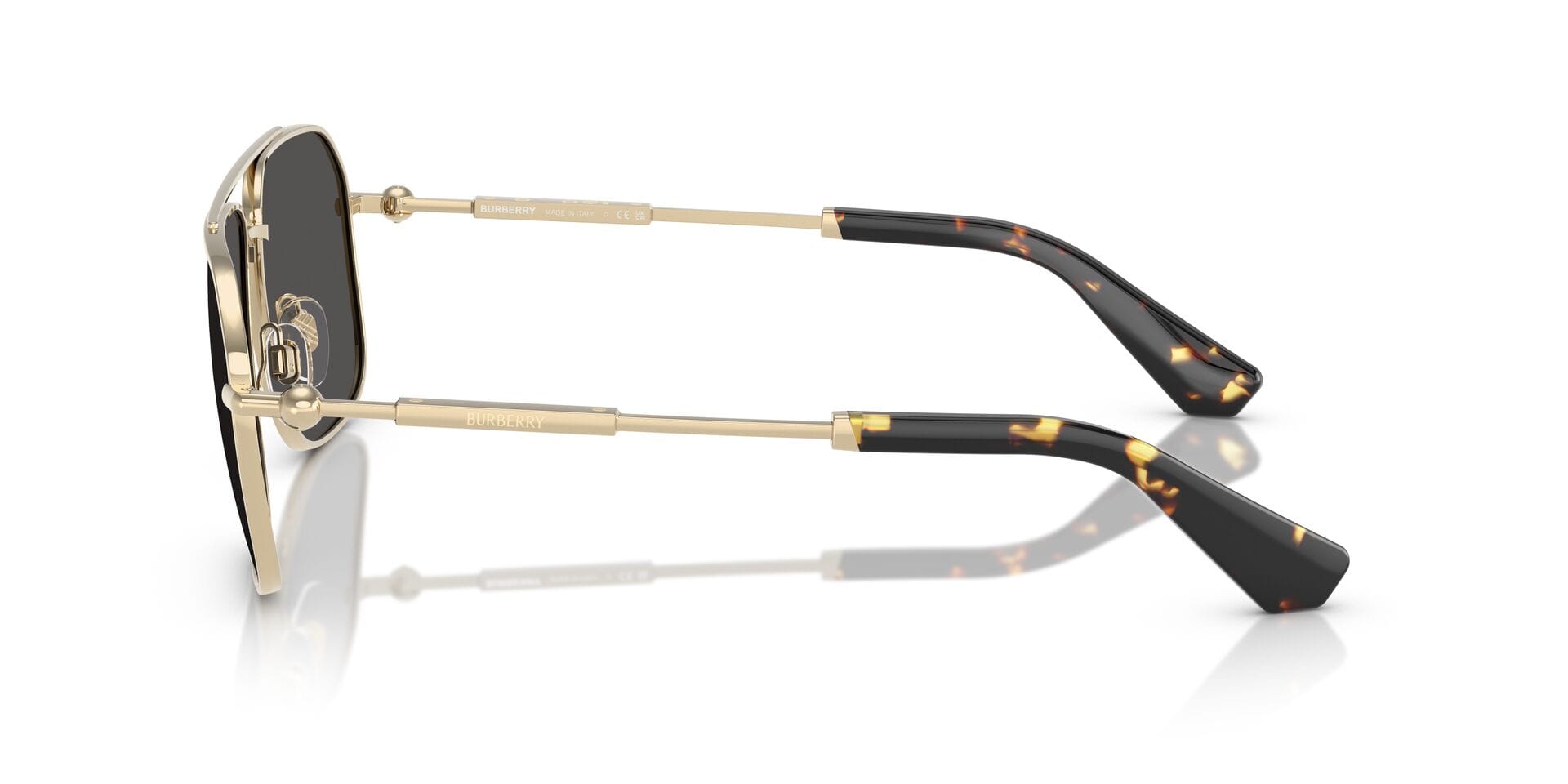 Burberry 0BE3159 Sunglass Light Gold Male Full Metal Sunglass — Light Gold frame — view 9