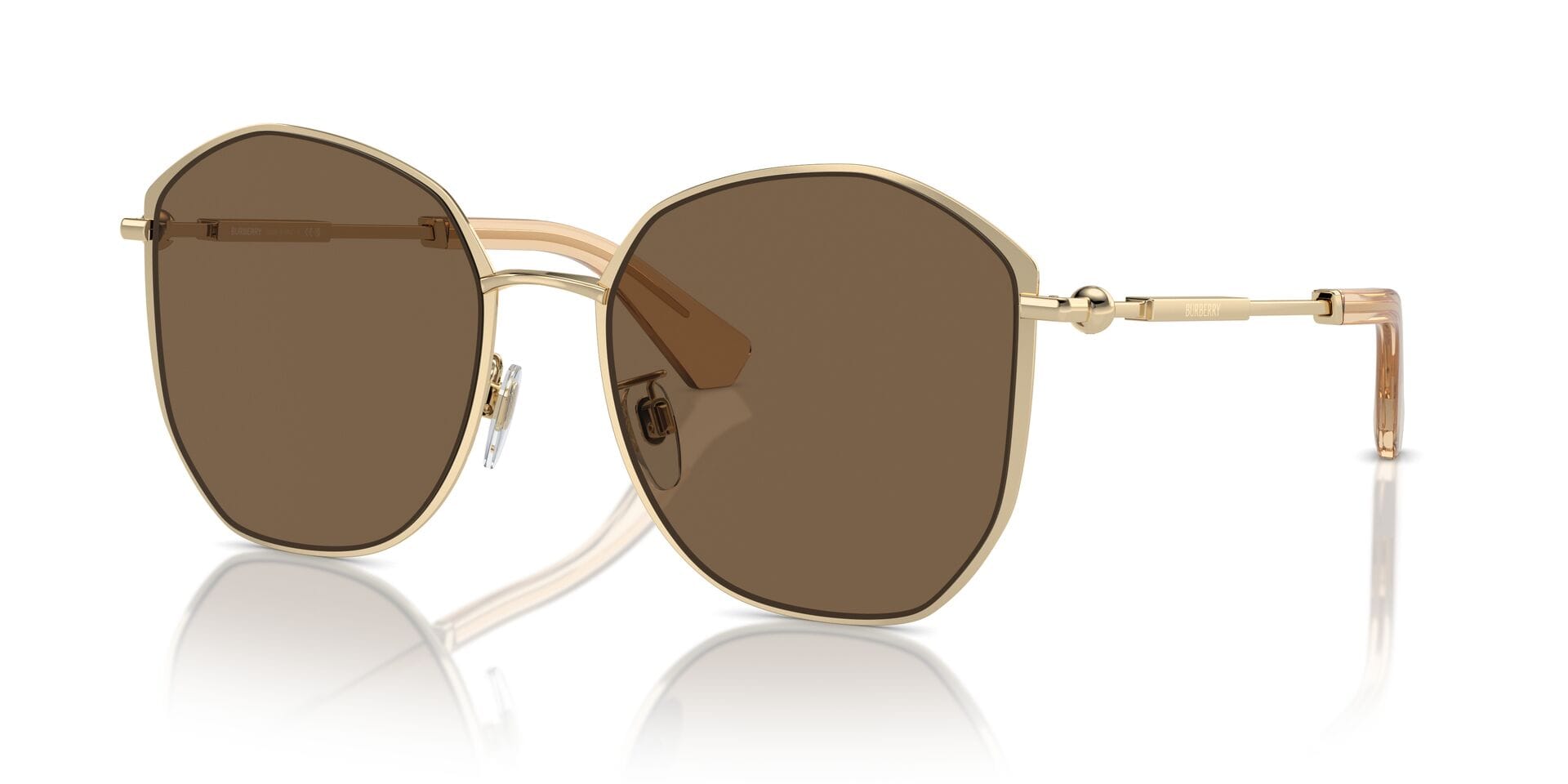 Burberry 0BE3153D Sunglass Light Gold Female Full Metal Sunglass — Light Gold frame — view 2