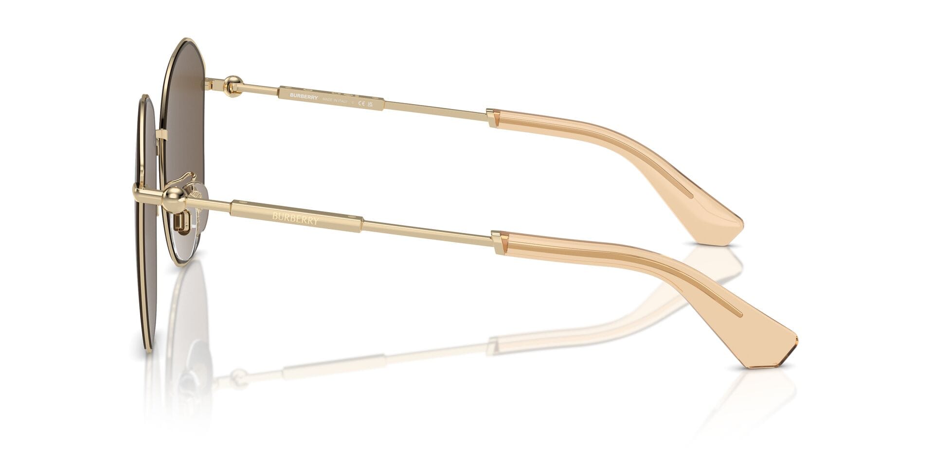 Burberry 0BE3153D Sunglass Light Gold Female Full Metal Sunglass — Light Gold frame — view 7