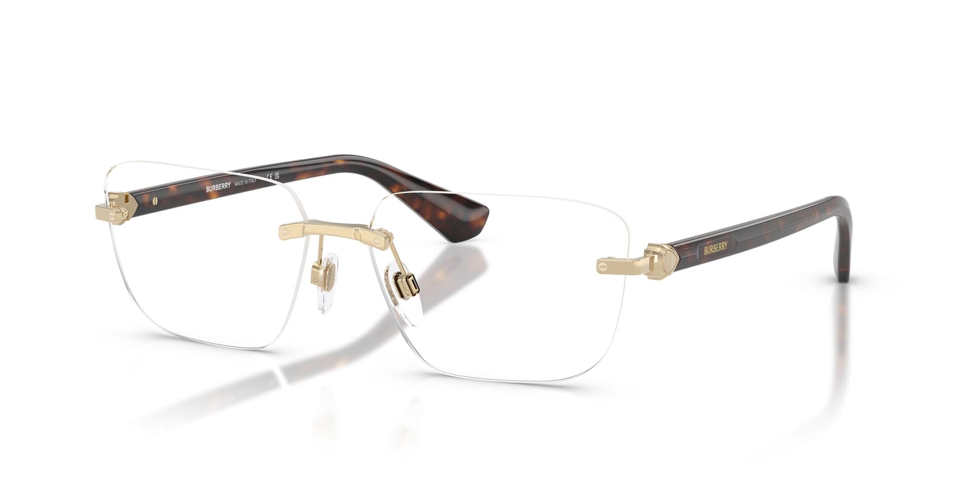 Burberry 0BE1392 Frame Light Gold Male RimLess Shell Frame — Light Gold frame — view 5