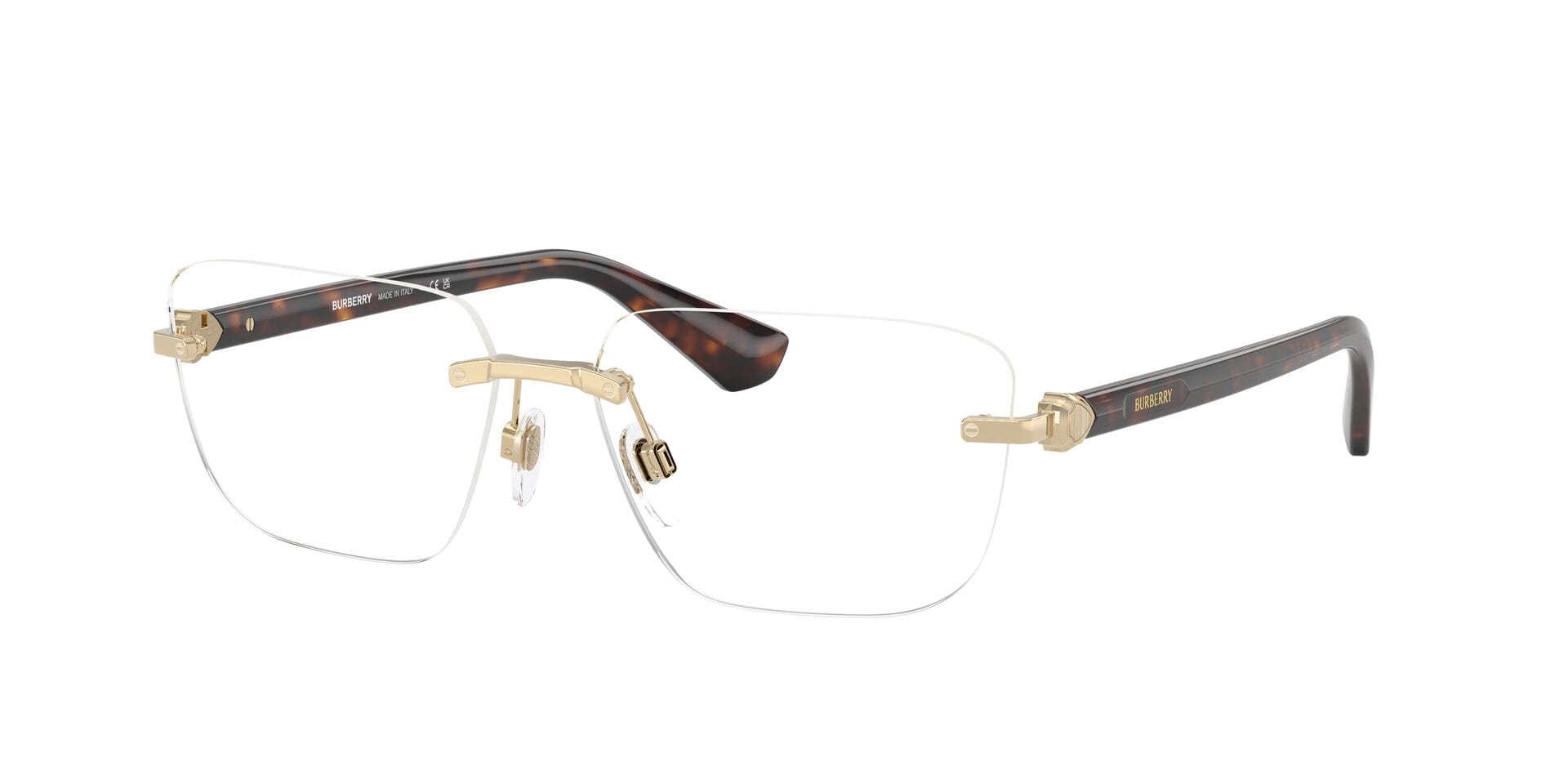 Burberry 0BE1392 Frame Light Gold Male RimLess Shell Frame — Light Gold frame — view 9