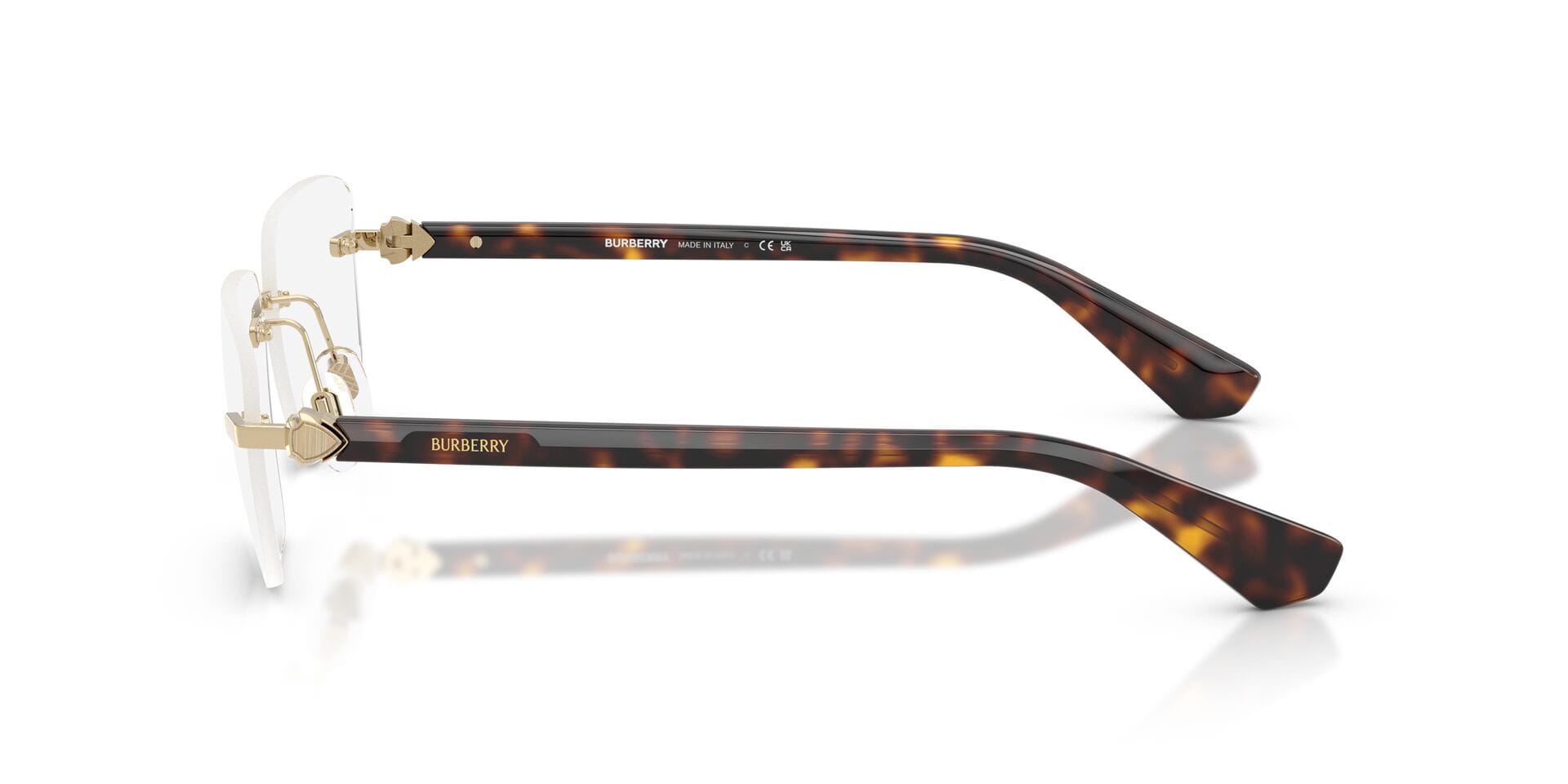 Burberry 0BE1392 Frame Light Gold Male RimLess Shell Frame — Light Gold frame — view 14