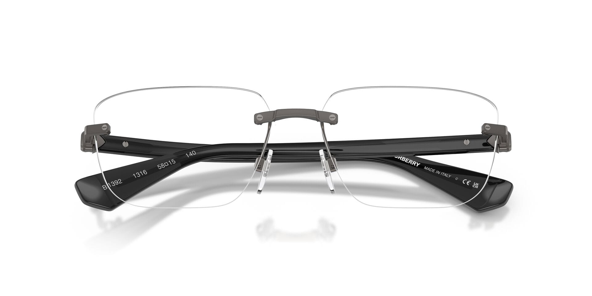 Burberry 0BE1392 Frame Grey Male RimLess Shell Frame — Grey frame — view 14