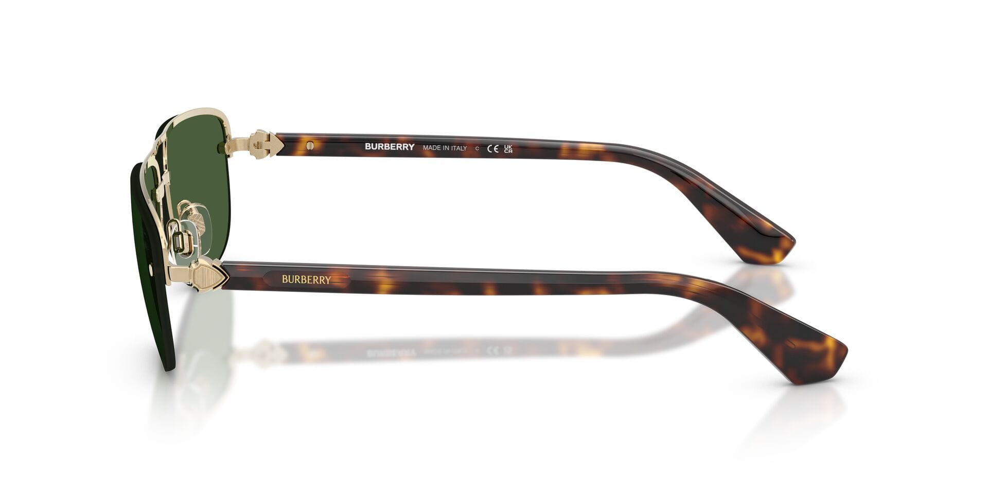 Burberry 0BE3164 Sunglass Light Gold Male RimLess Shell Sunglass — Light Gold frame — view 12