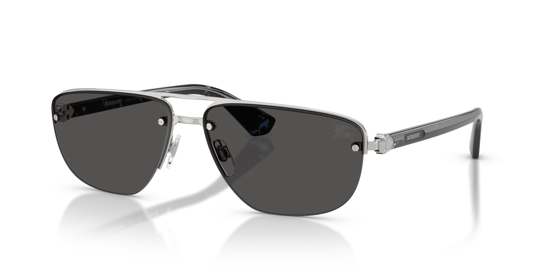 Burberry 0BE3164 Sunglass Silver Male RimLess Shell Sunglass — Silver frame — view 1