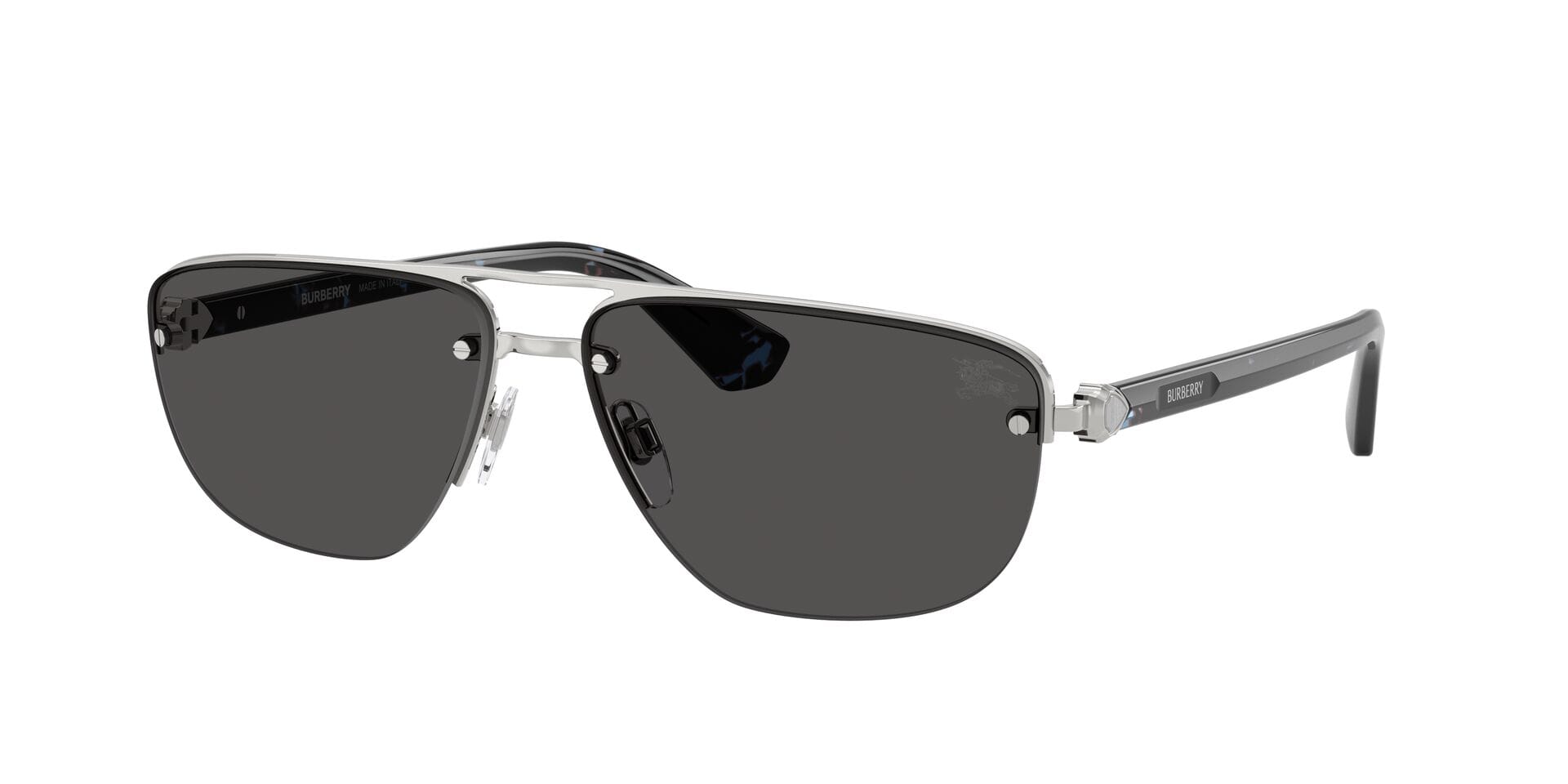 Burberry 0BE3164 Sunglass Silver Male RimLess Shell Sunglass — Silver frame — view 3