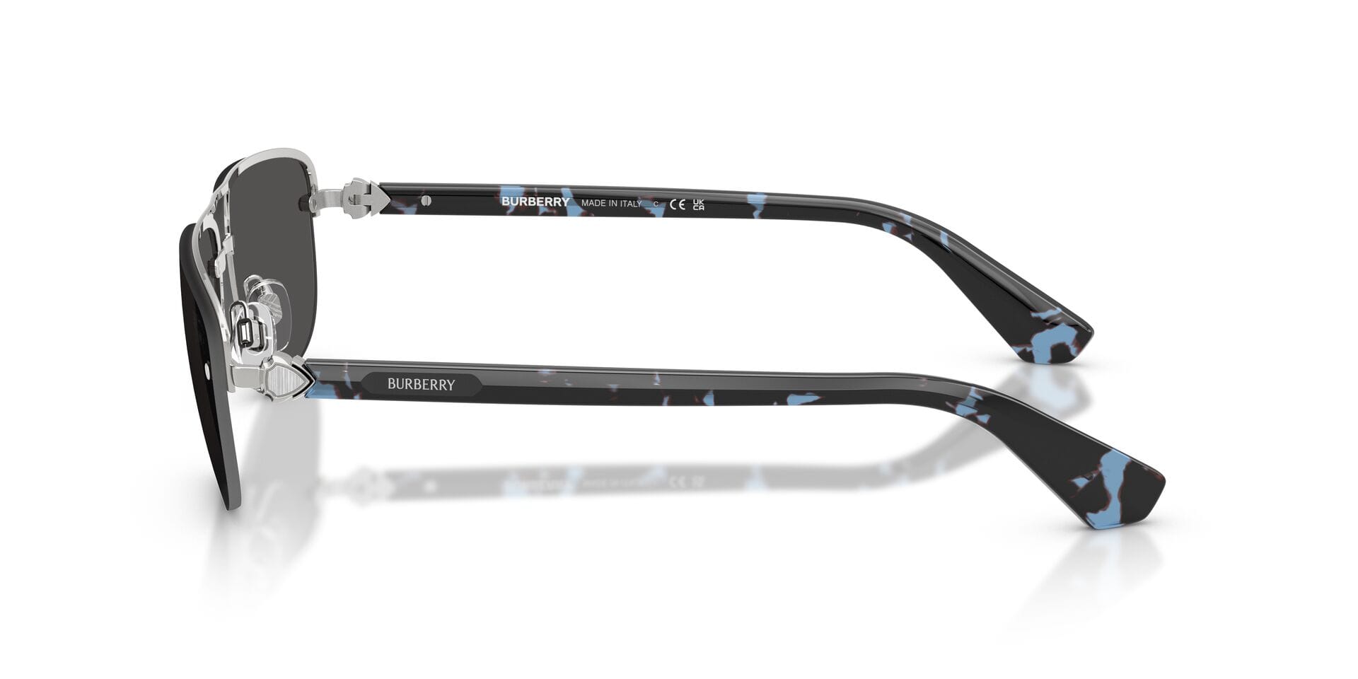Burberry 0BE3164 Sunglass Silver Male RimLess Shell Sunglass — Silver frame — view 5