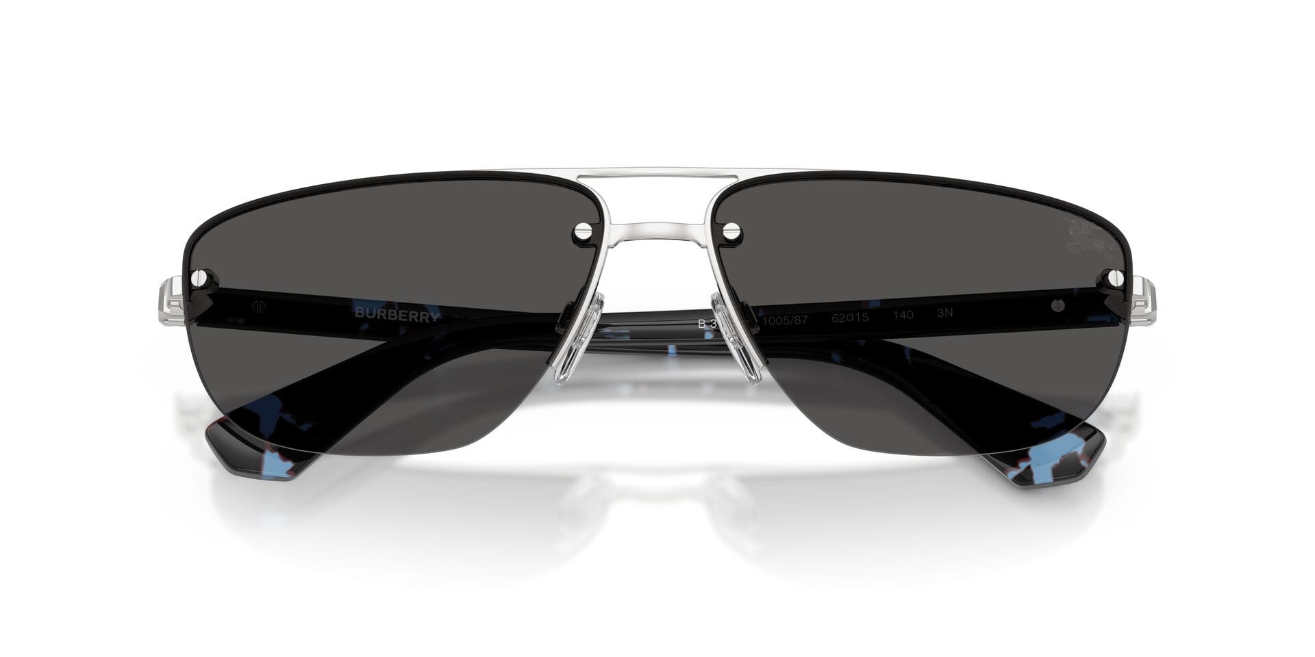 Burberry 0BE3164 Sunglass Silver Male RimLess Shell Sunglass — Silver frame — view 7