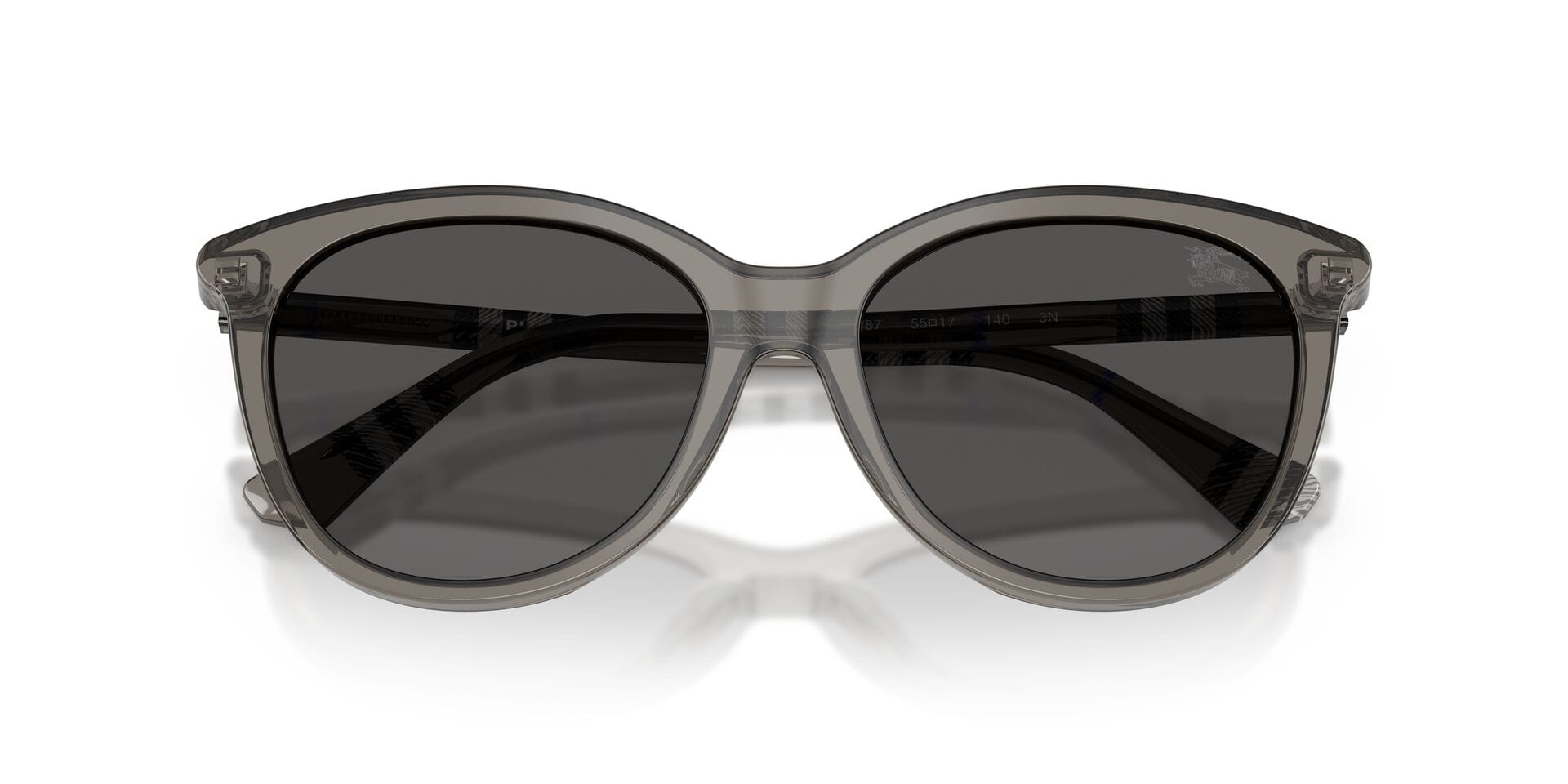 Burberry 0BE4455 Sunglass Transparent Grey Female Full Shell Sunglass — Transparent Grey frame — view 19