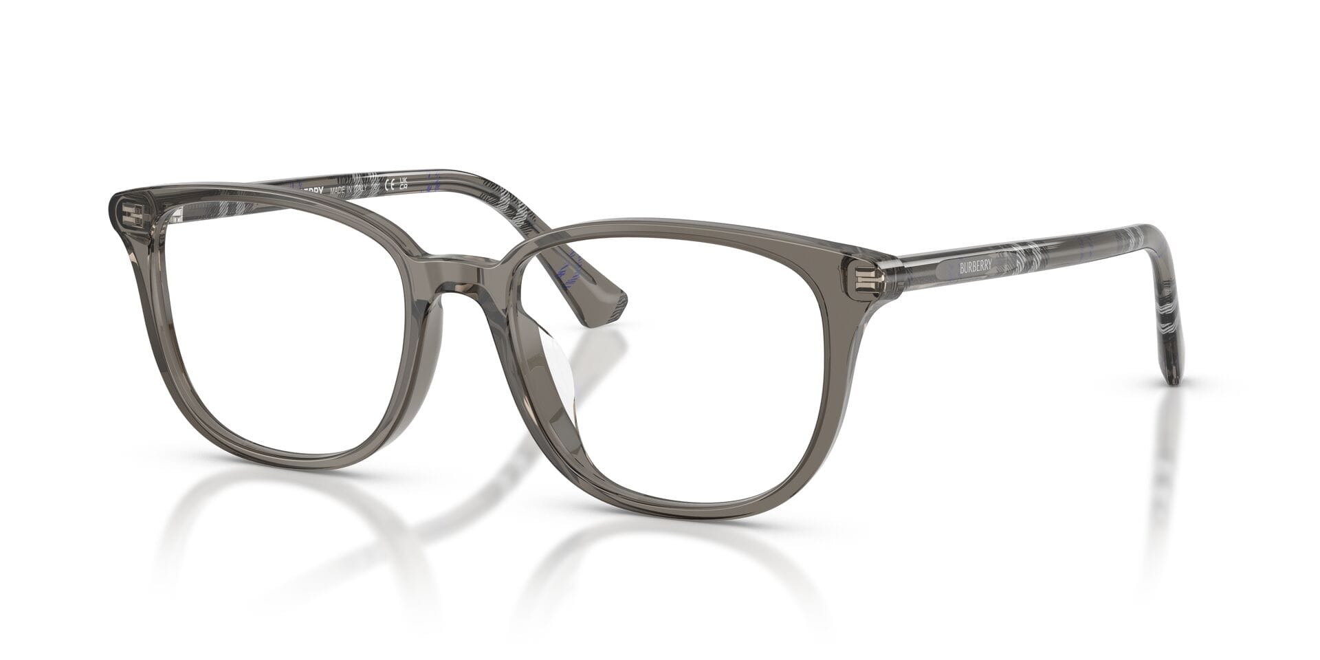 Burberry 0BE2434D Frame Transparent Grey Female Full Shell Frame — Transparent Grey frame — view 2