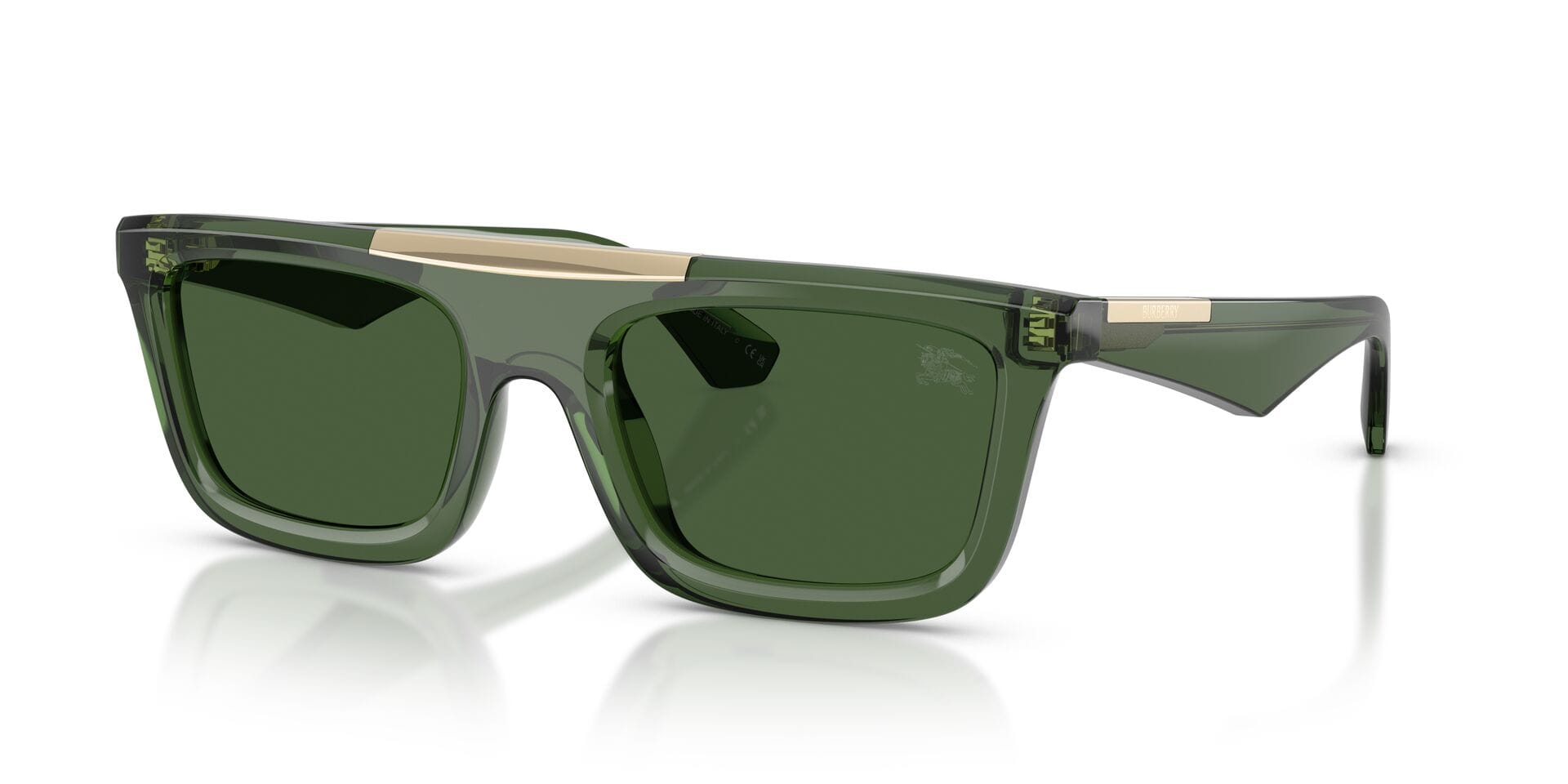 Burberry 0BE4451U Sunglass Transparent Green Male Full Shell Sunglass — Transparent Green frame — view 6