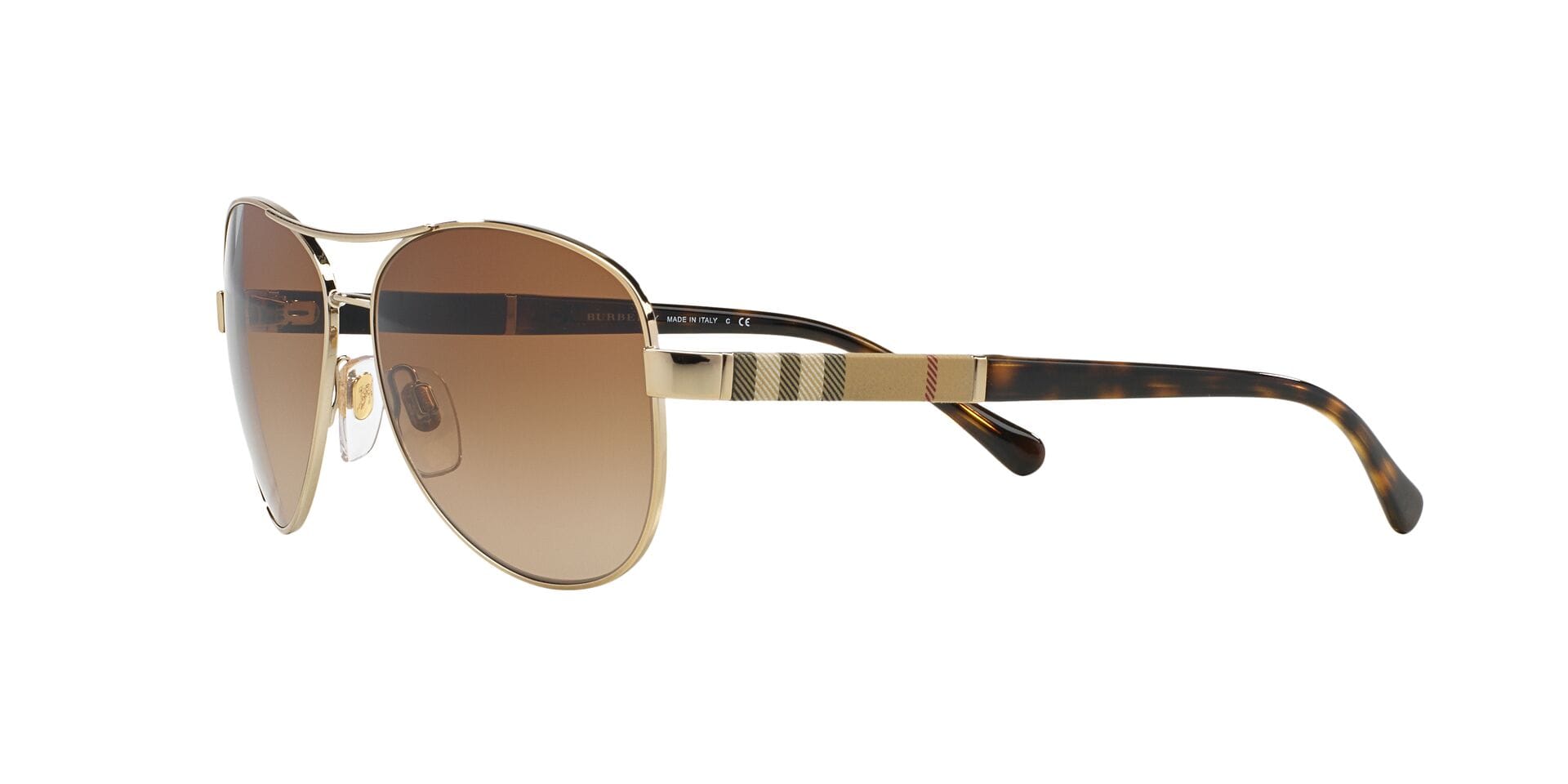 Burberry B 3080 1145/13 2N 0BE3080 Sunglass Light Gold Female Metal S Sunglass — Light Gold frame — view 3