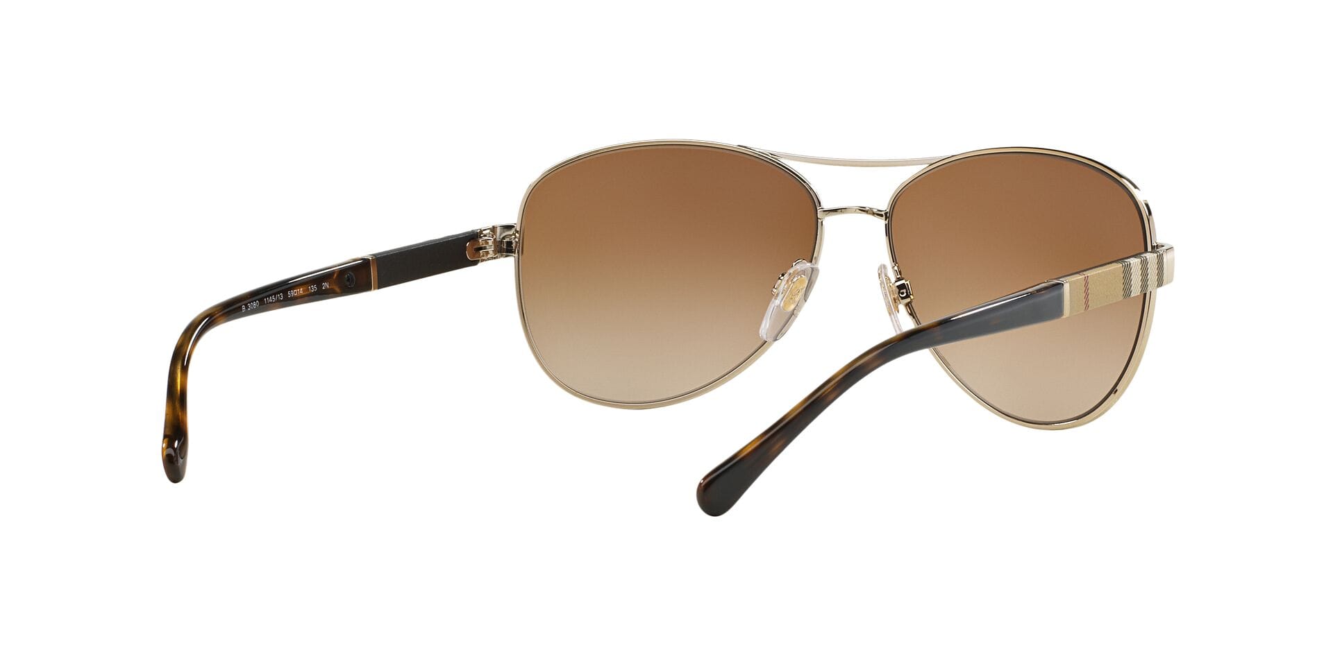 Burberry B 3080 1145/13 2N 0BE3080 Sunglass Light Gold Female Metal S Sunglass — Light Gold frame — view 8