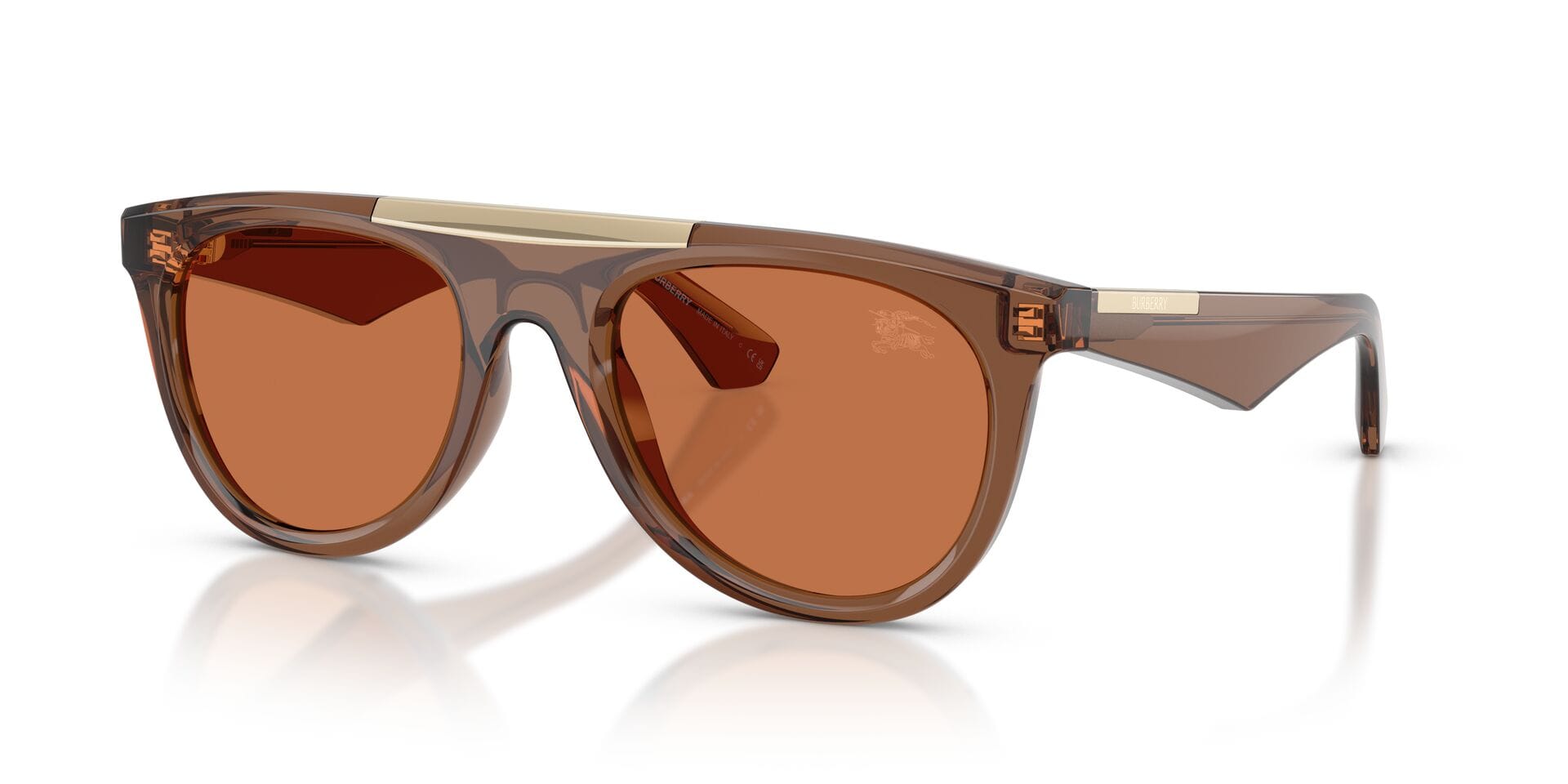 Burberry B 4452U 4173/73 2N 0BE4452U Sunglass Transparent Brown Male Sunglass — Transparent Brown frame — view 1
