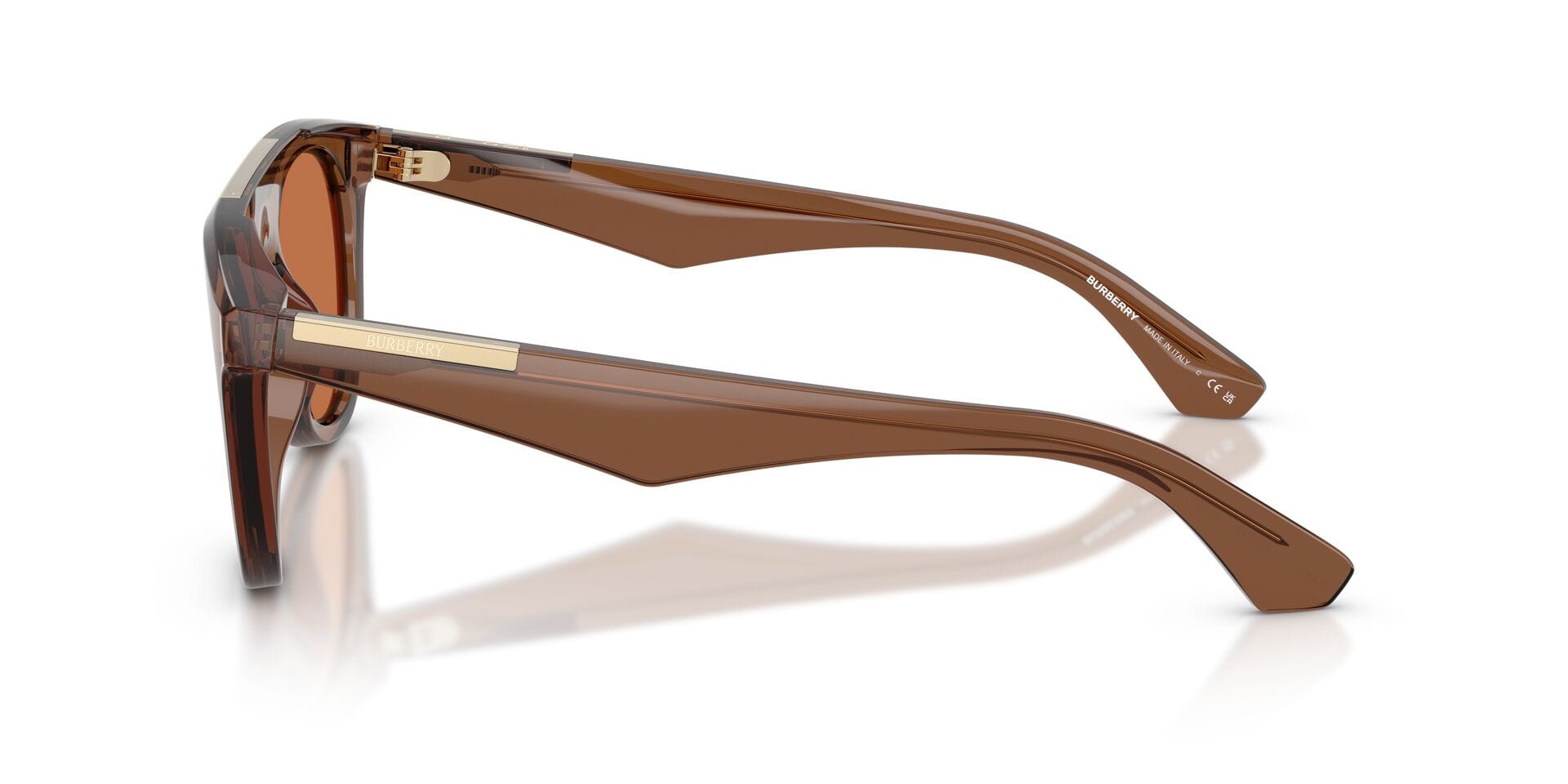 Burberry B 4452U 4173/73 2N 0BE4452U Sunglass Transparent Brown Male Sunglass — Transparent Brown frame — view 5